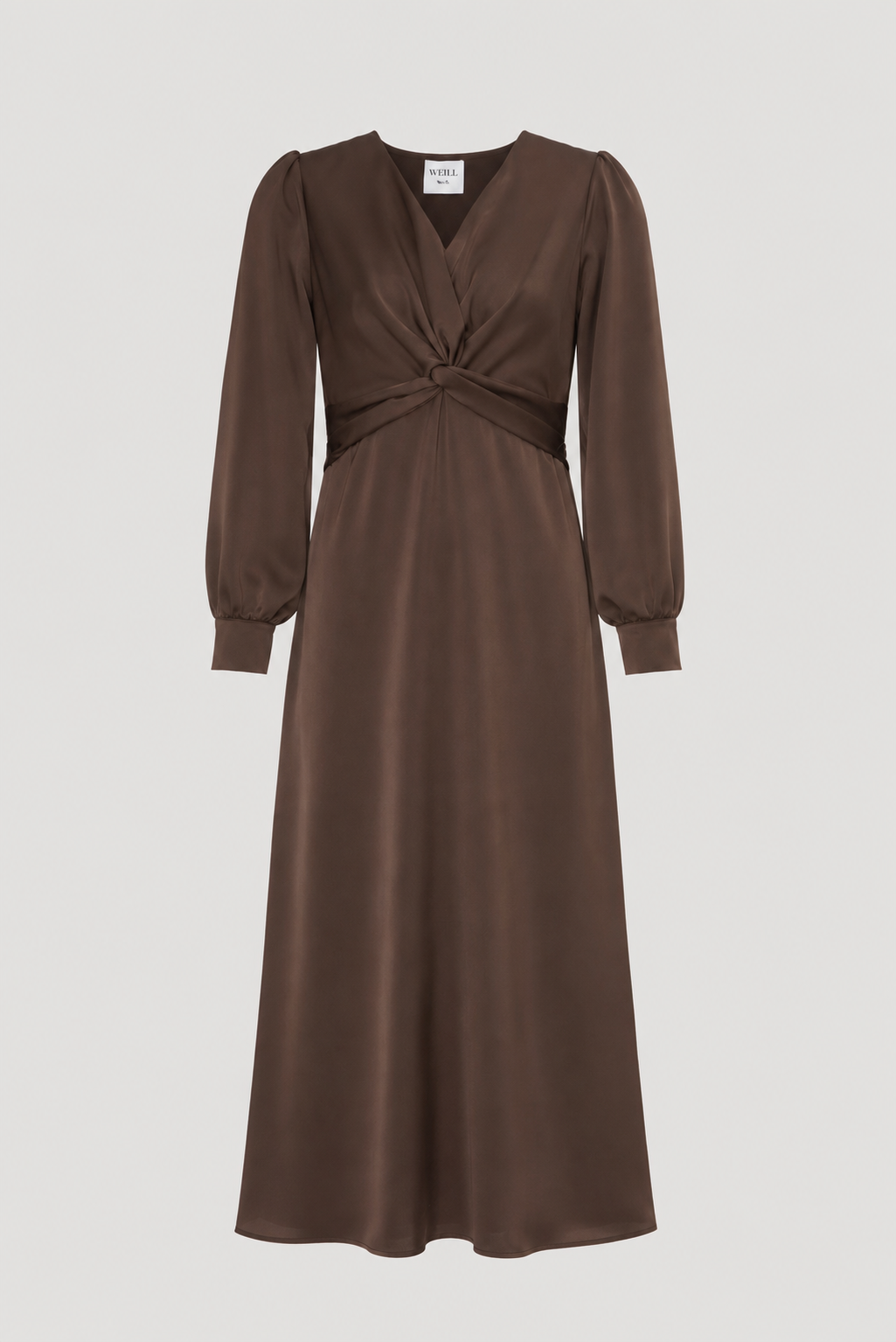 Robe longue en satin