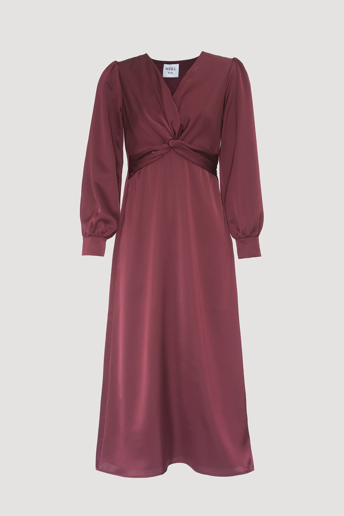 Robe longue en satin