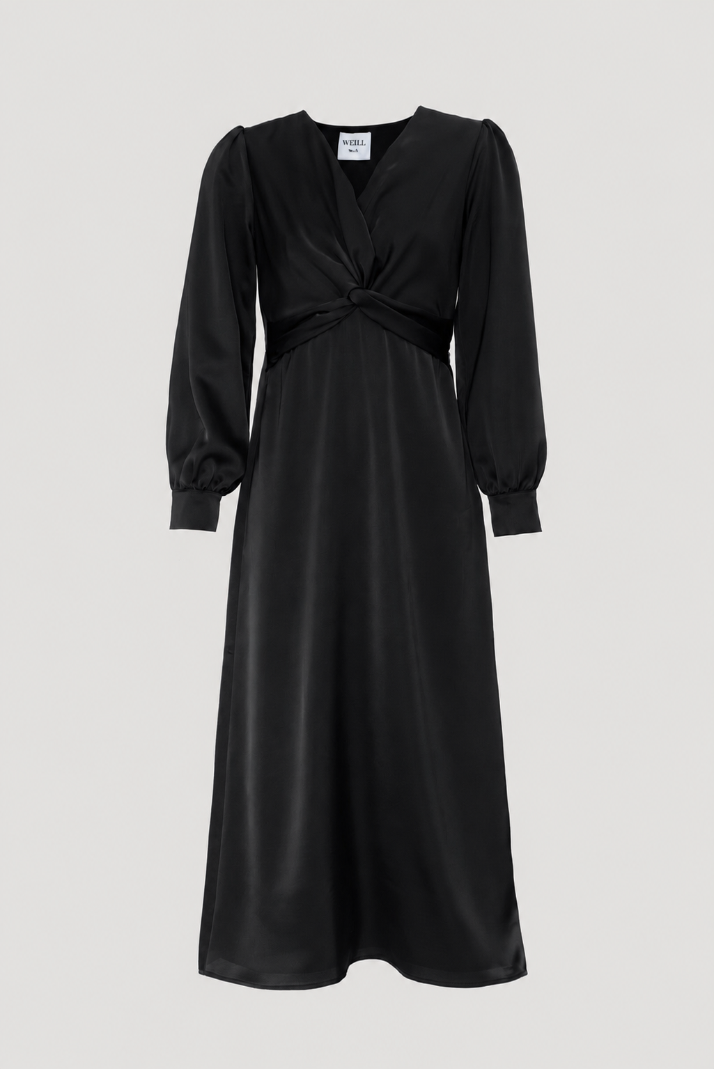 Robe longue en satin