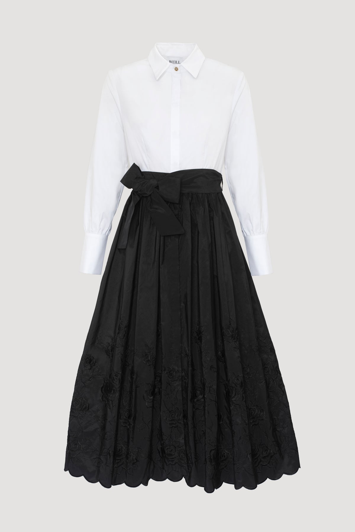 Robe chemise bimatière