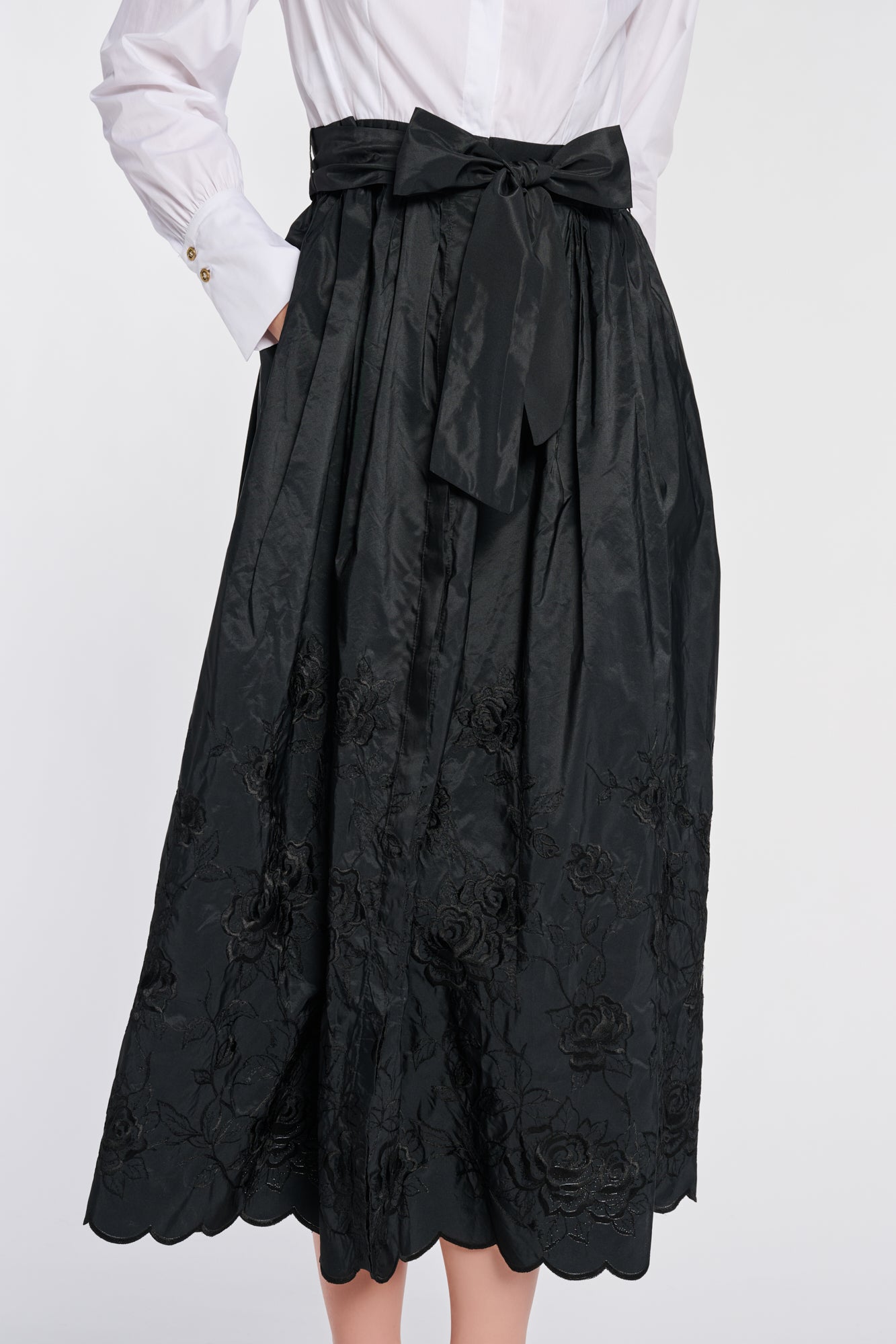 Mixed-fabric shirt dress