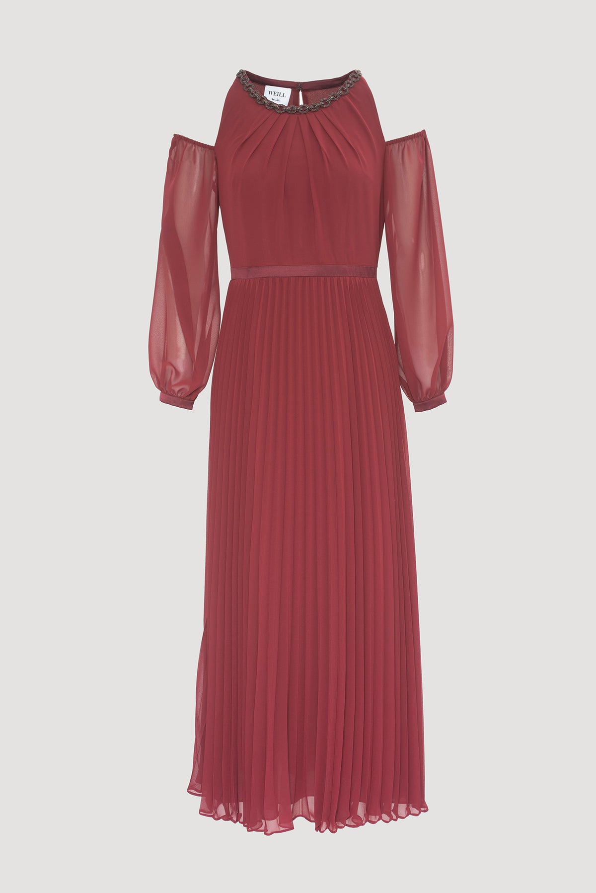 Robe longue plissée