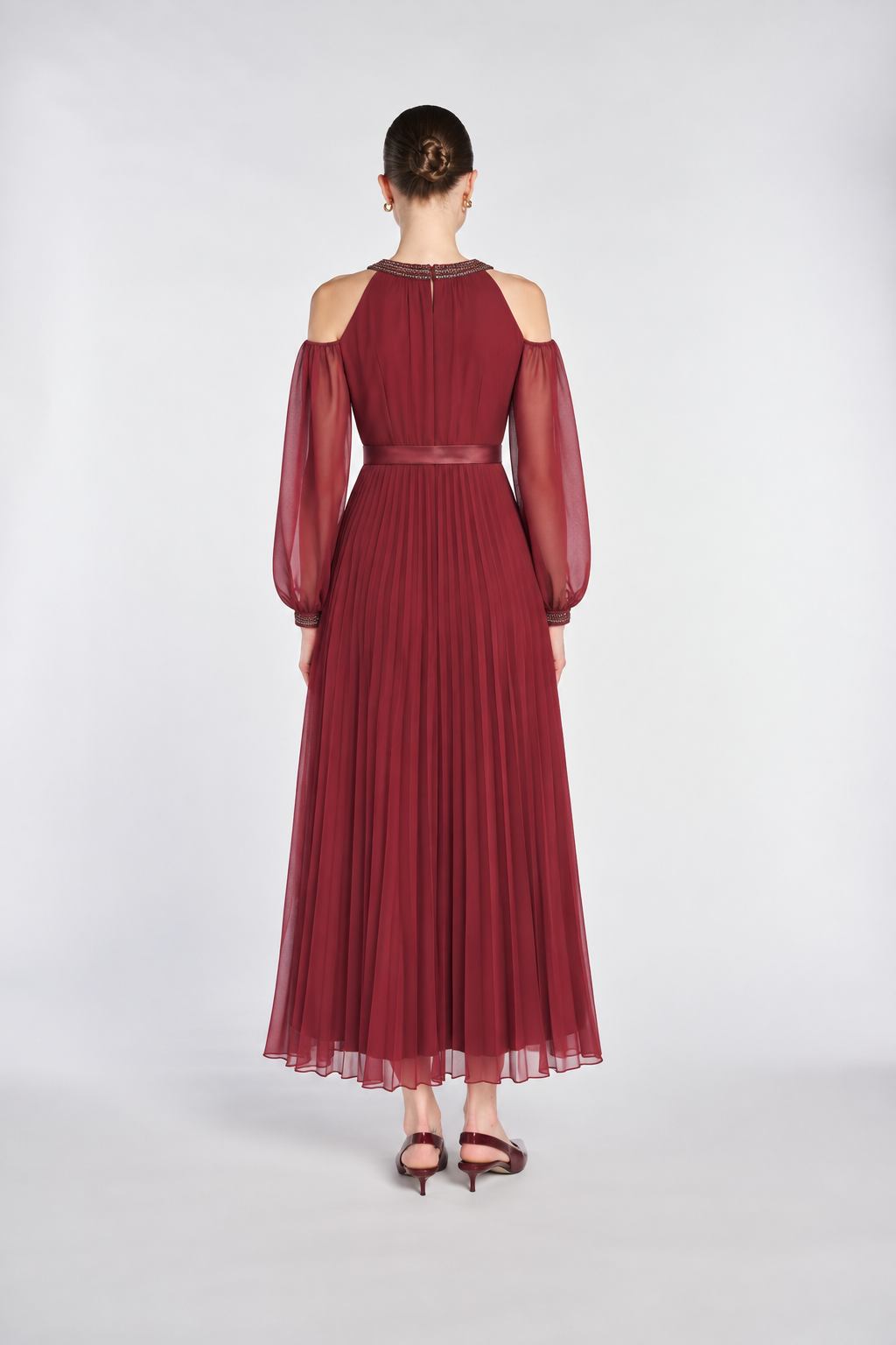 Robe longue plissée