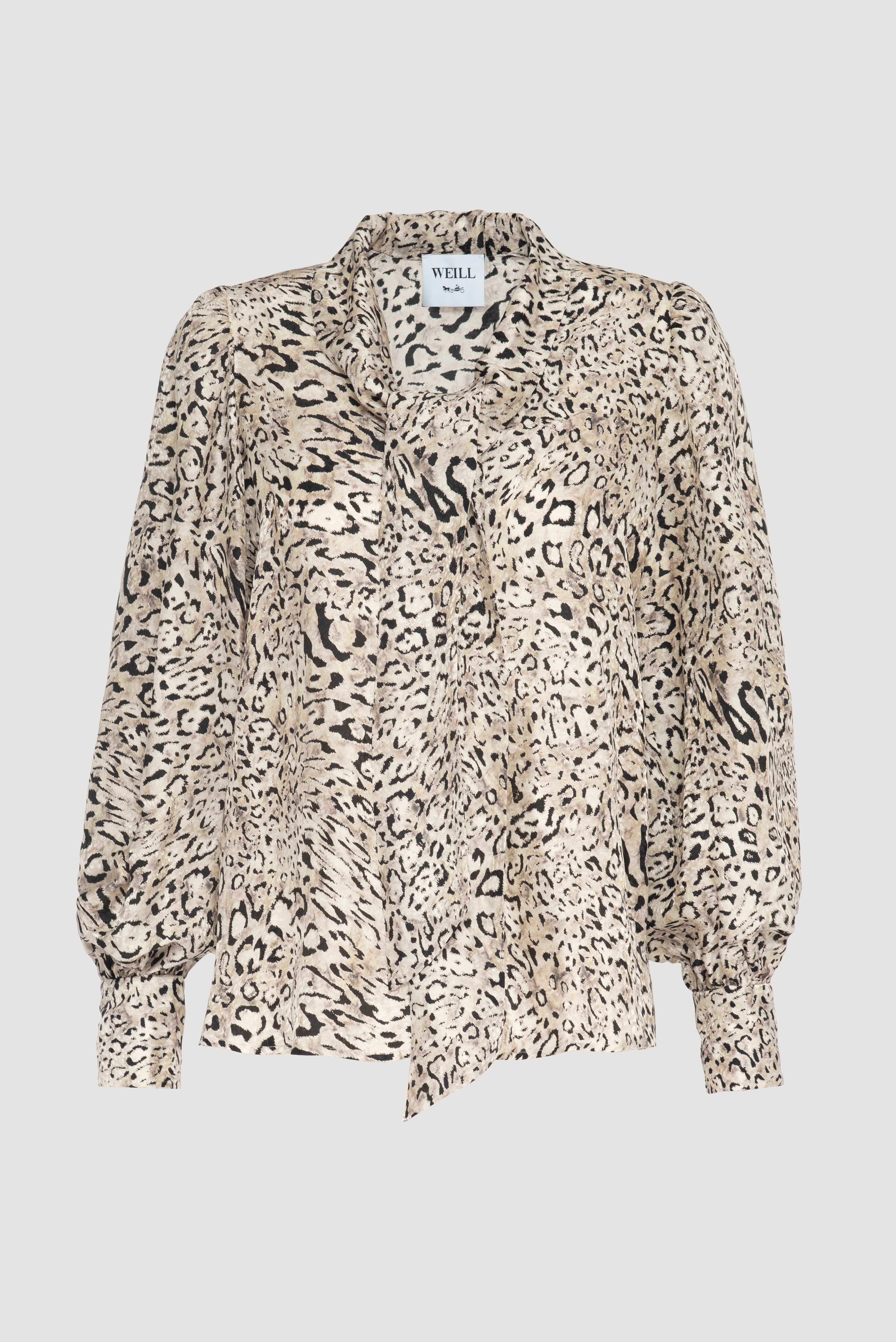 Printed silk-blend blouse