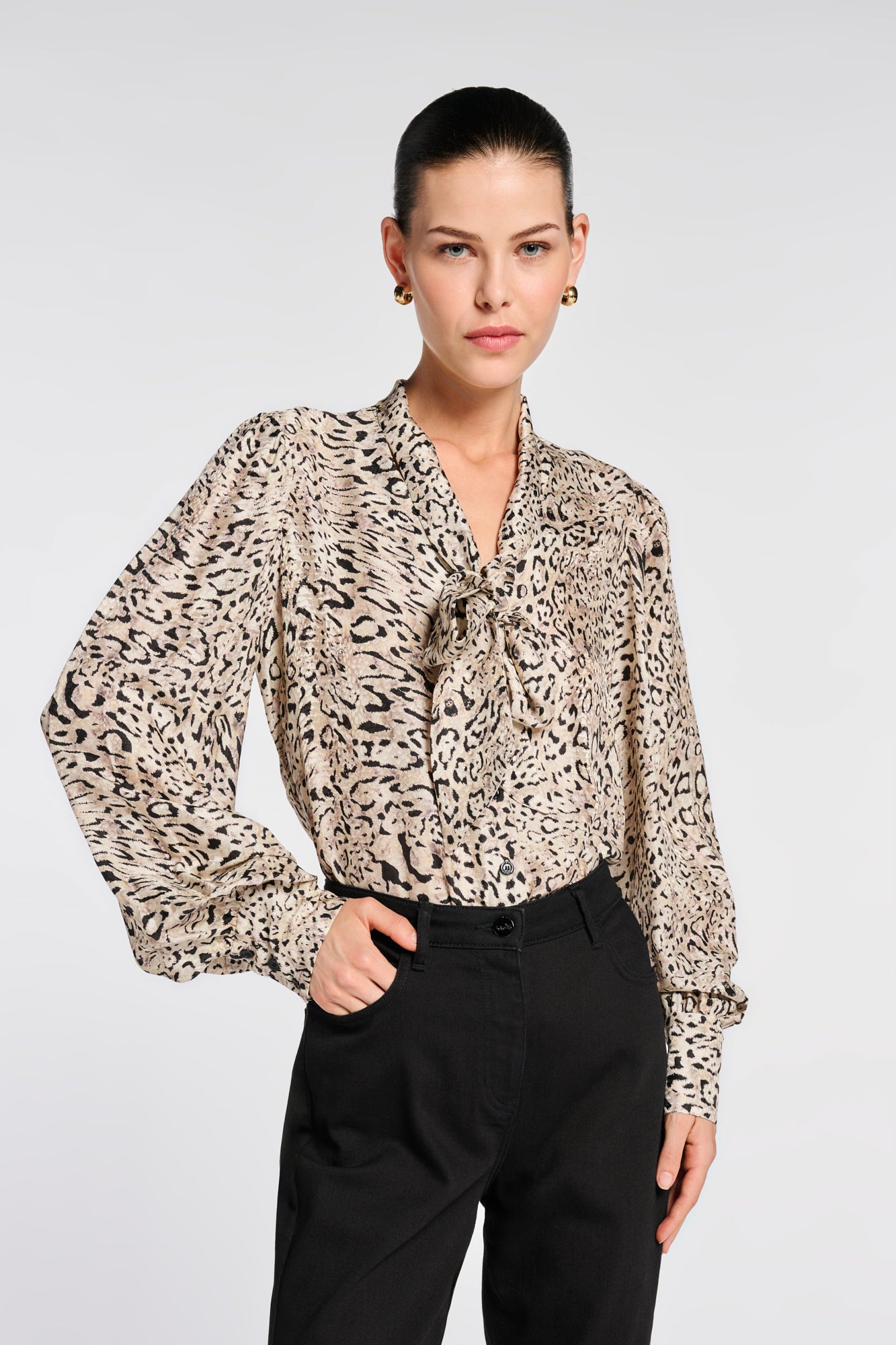 Blouse en soie mélangée imprimée