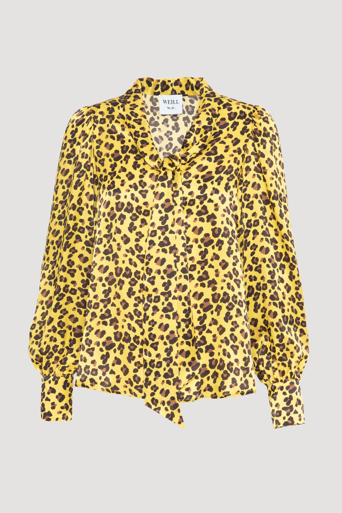 Animal-print silk blouse