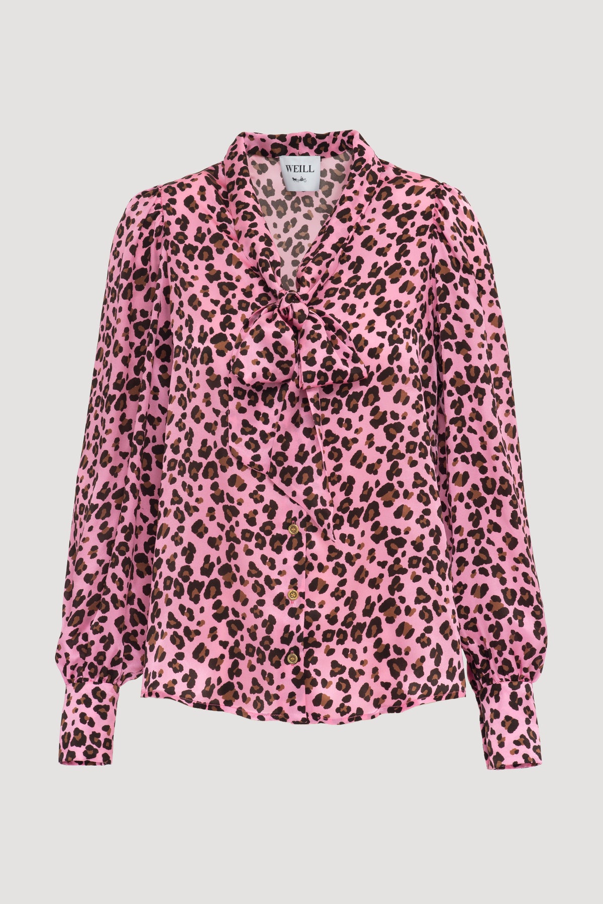 Animal-print silk blouse