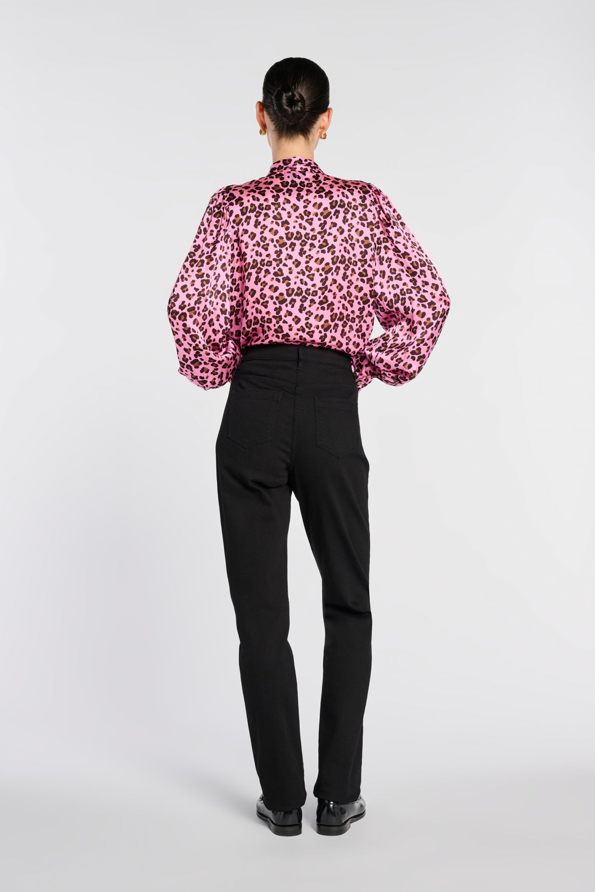 Animal-print silk blouse