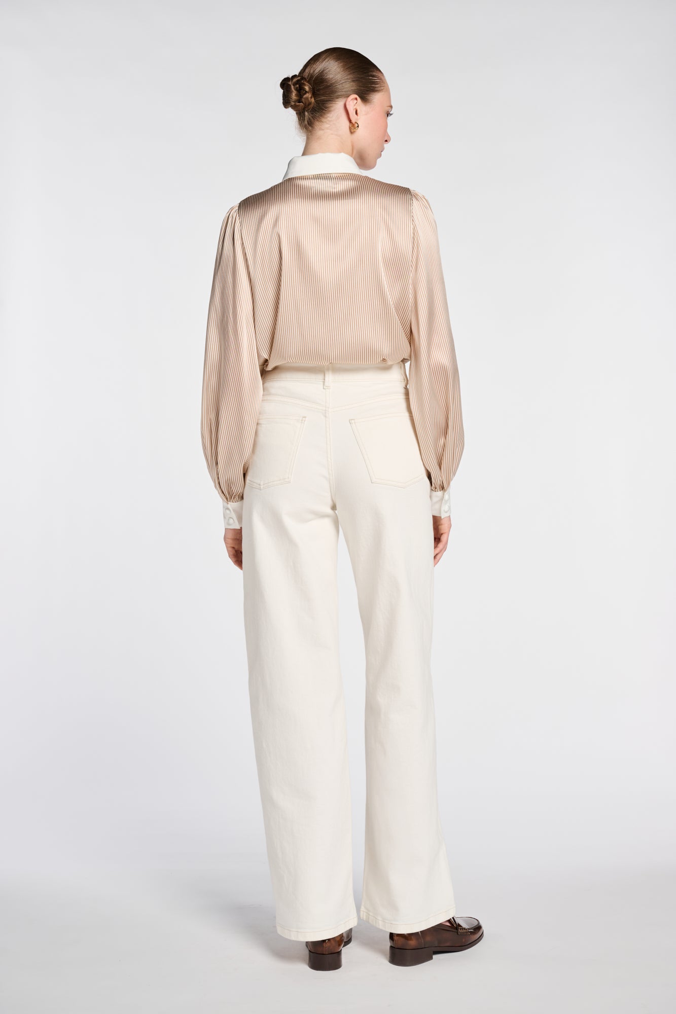Chemise en soie rayée