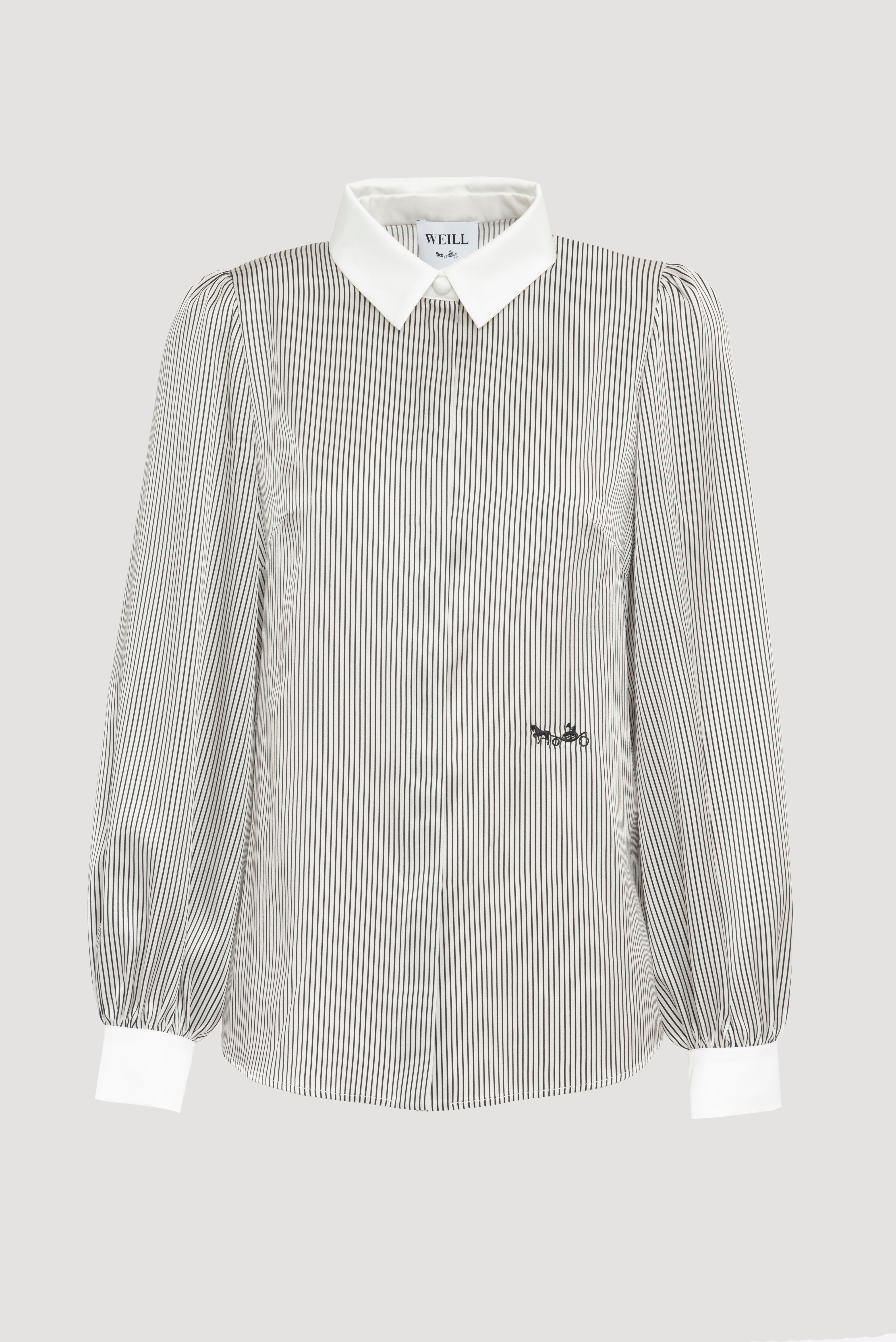 Chemise en soie rayée