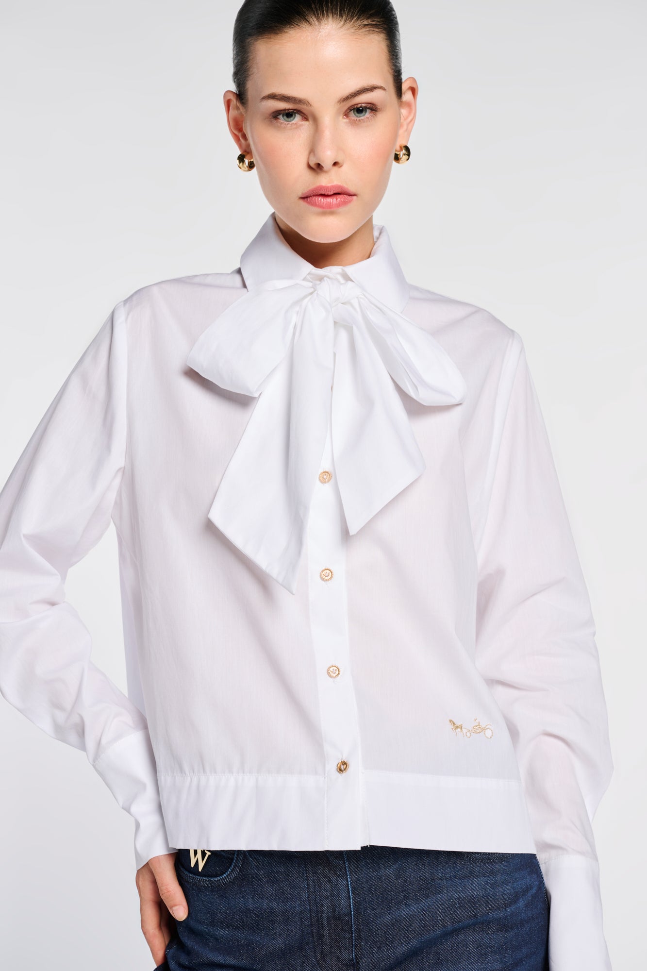 Chemise courte en popeline