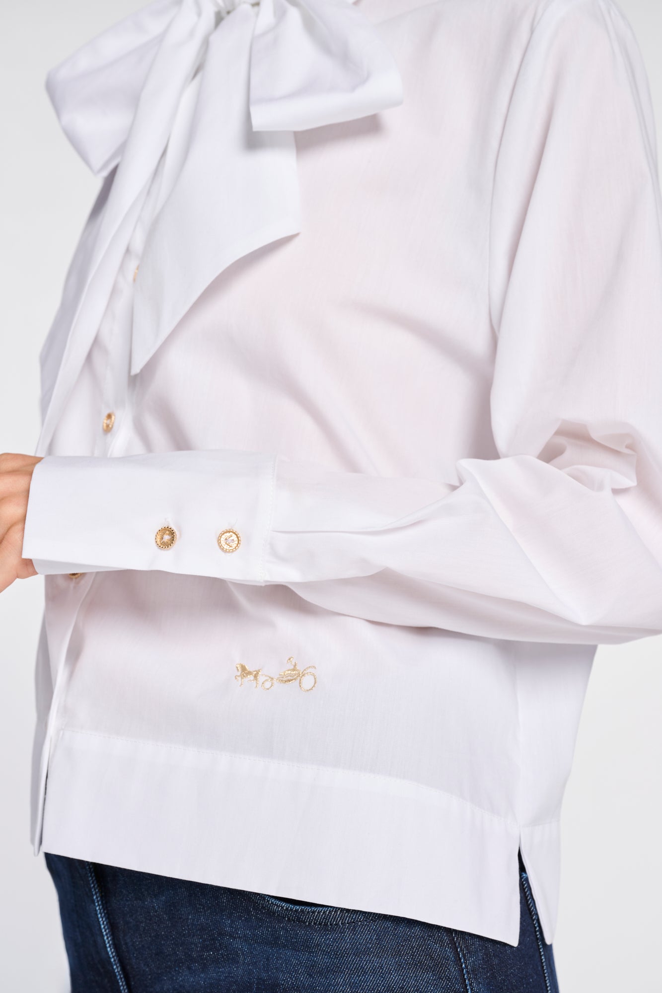 Chemise courte en popeline