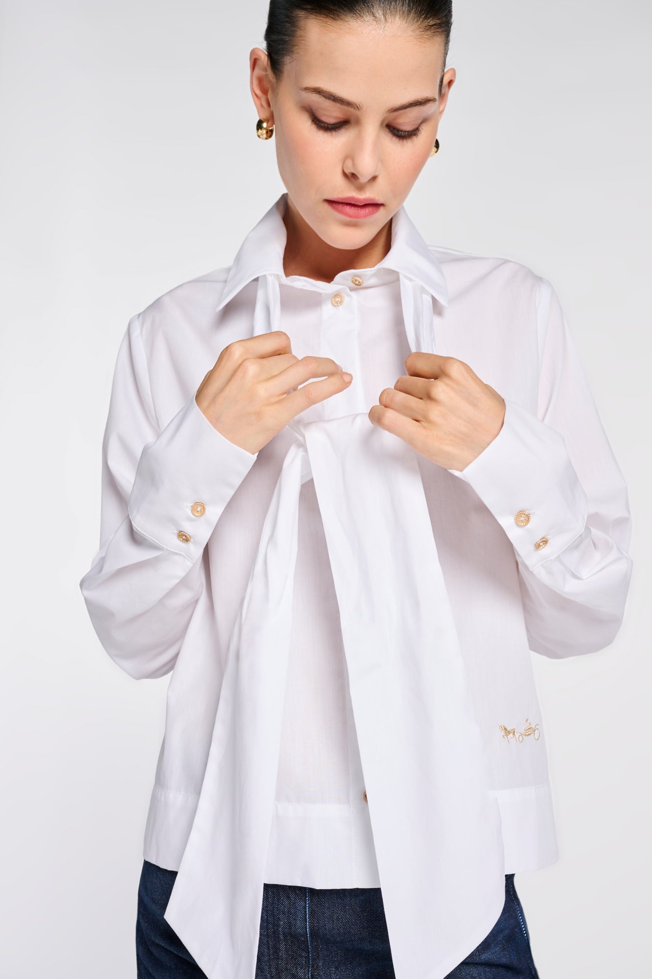 Chemise courte en popeline