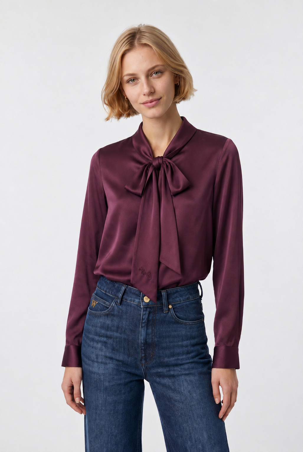 Blouse lavallière en soie