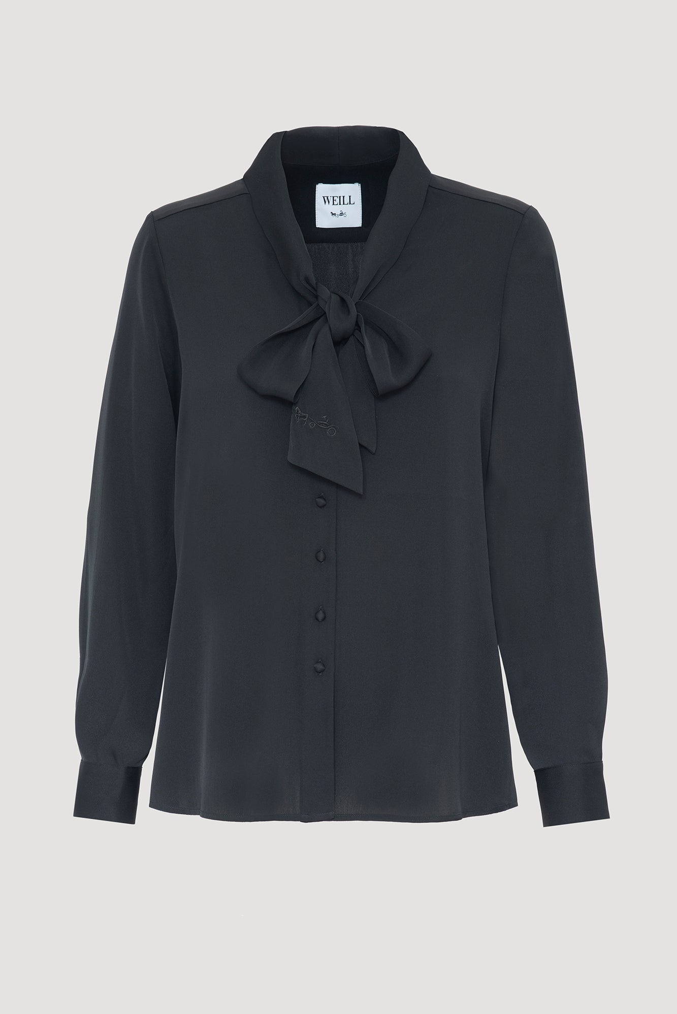 Silk pussy-bow blouse