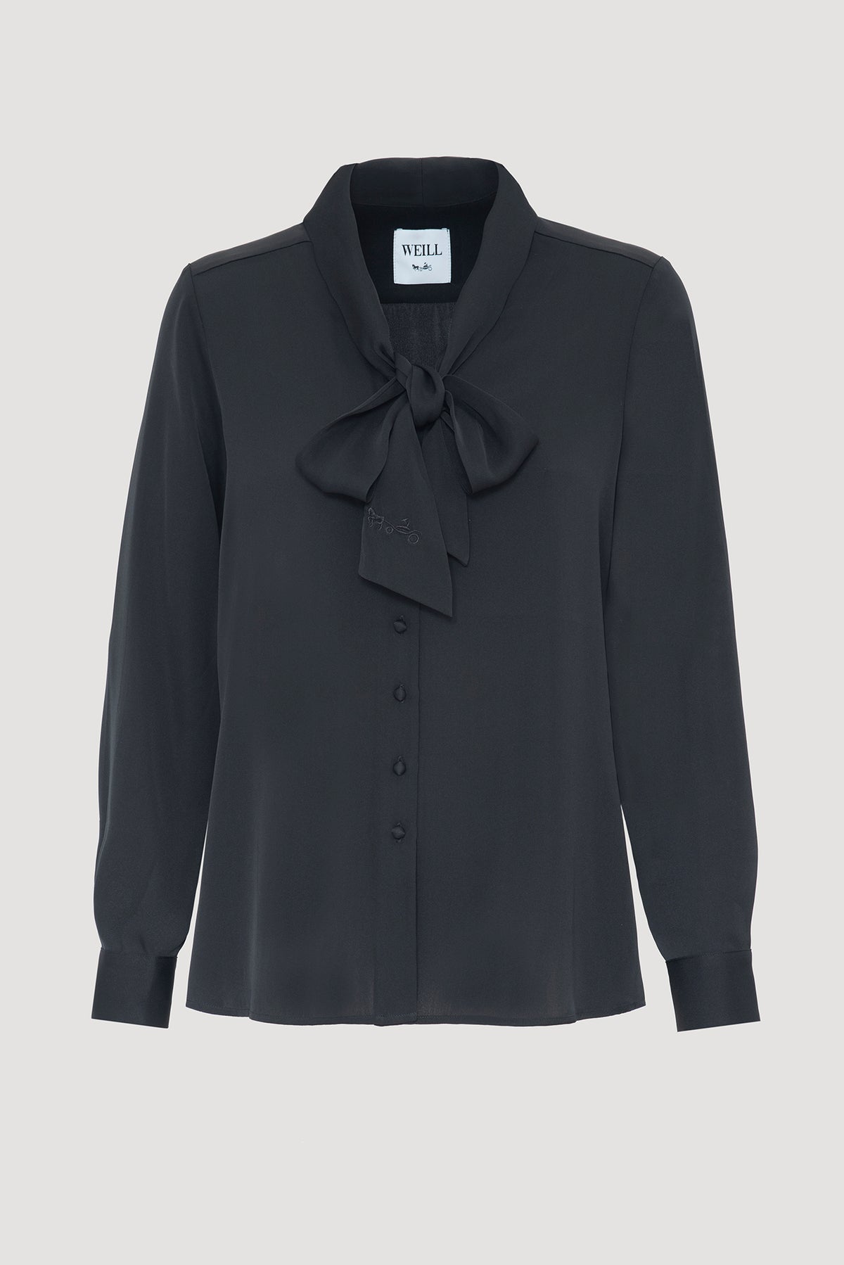 Silk pussy-bow blouse