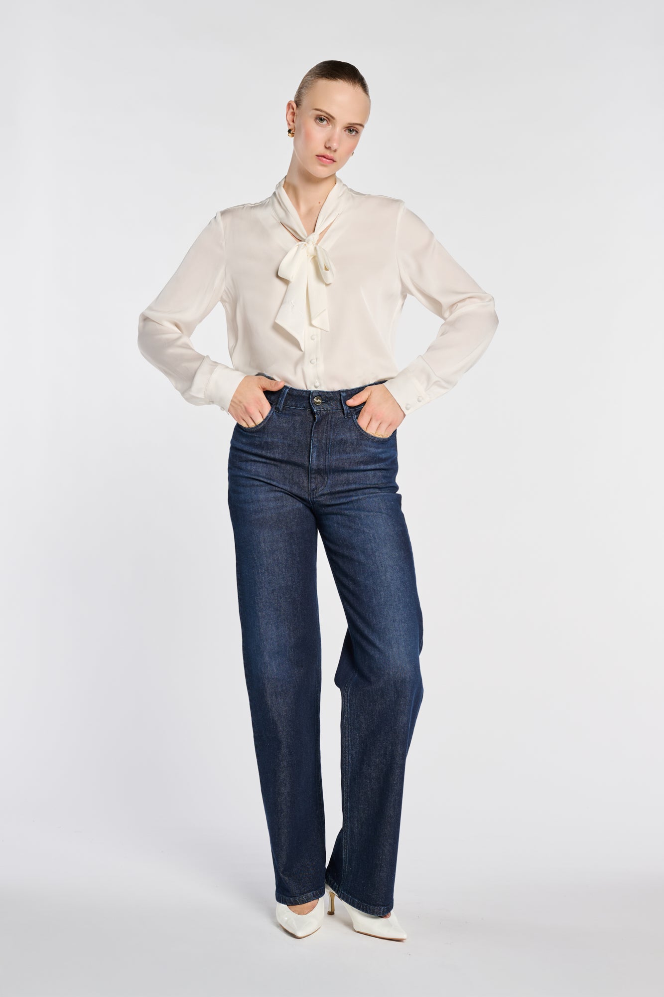 Blouse lavallière en soie