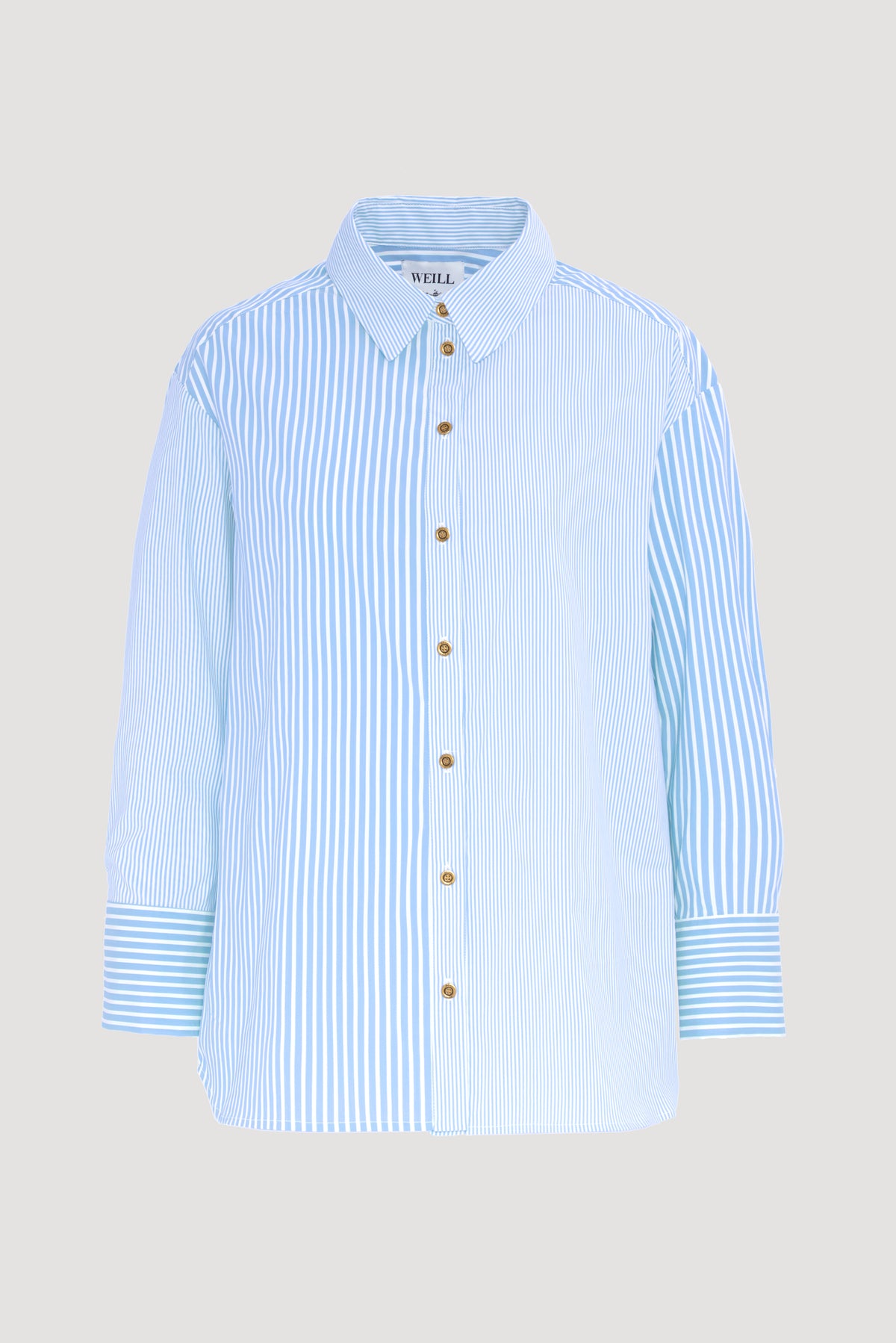Striped poplin shirt