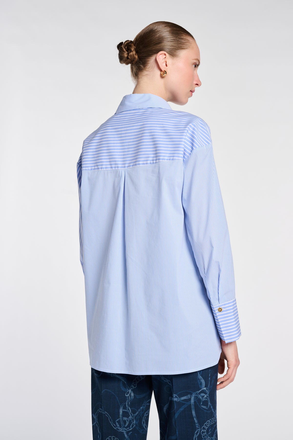 Striped poplin shirt