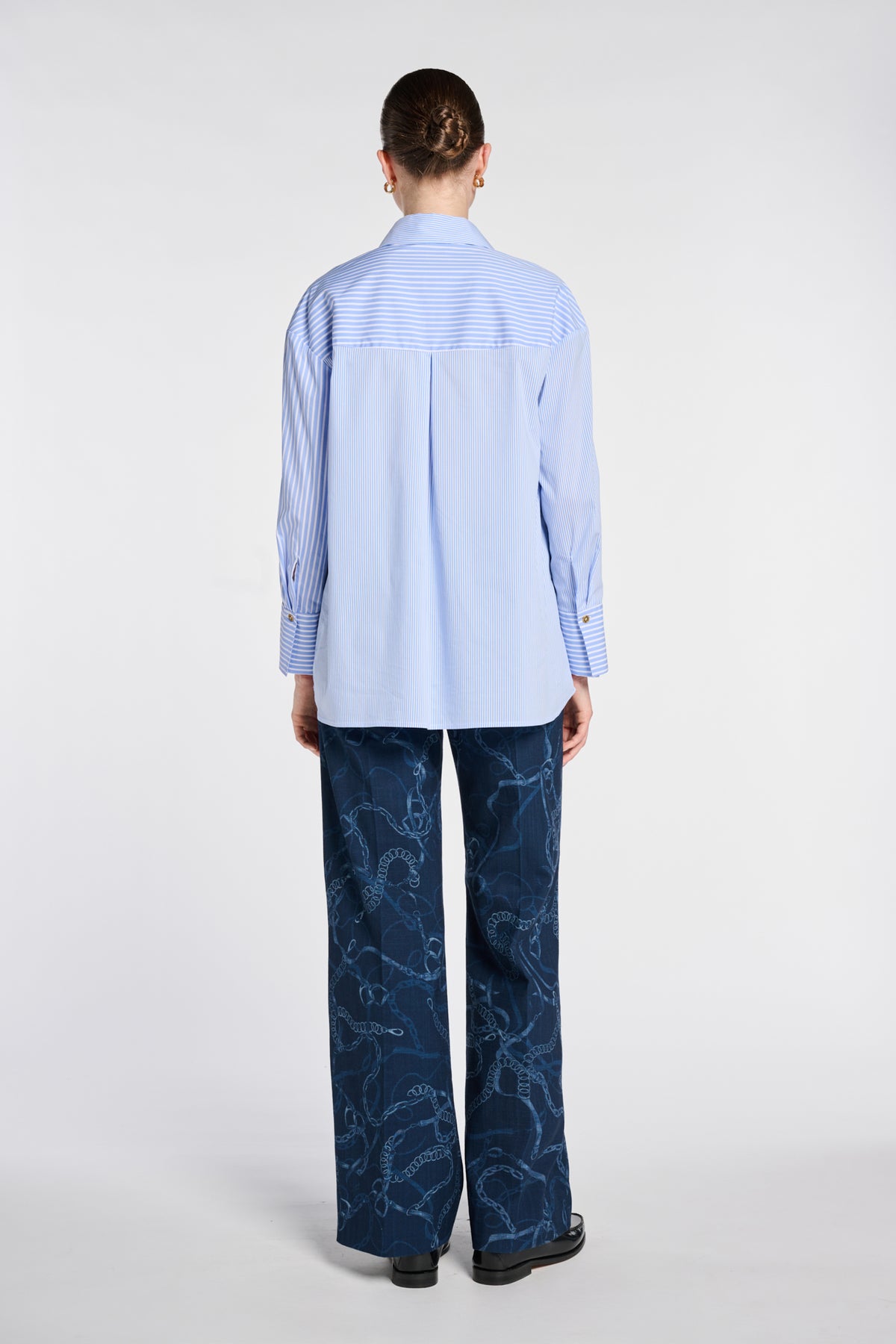 Striped poplin shirt