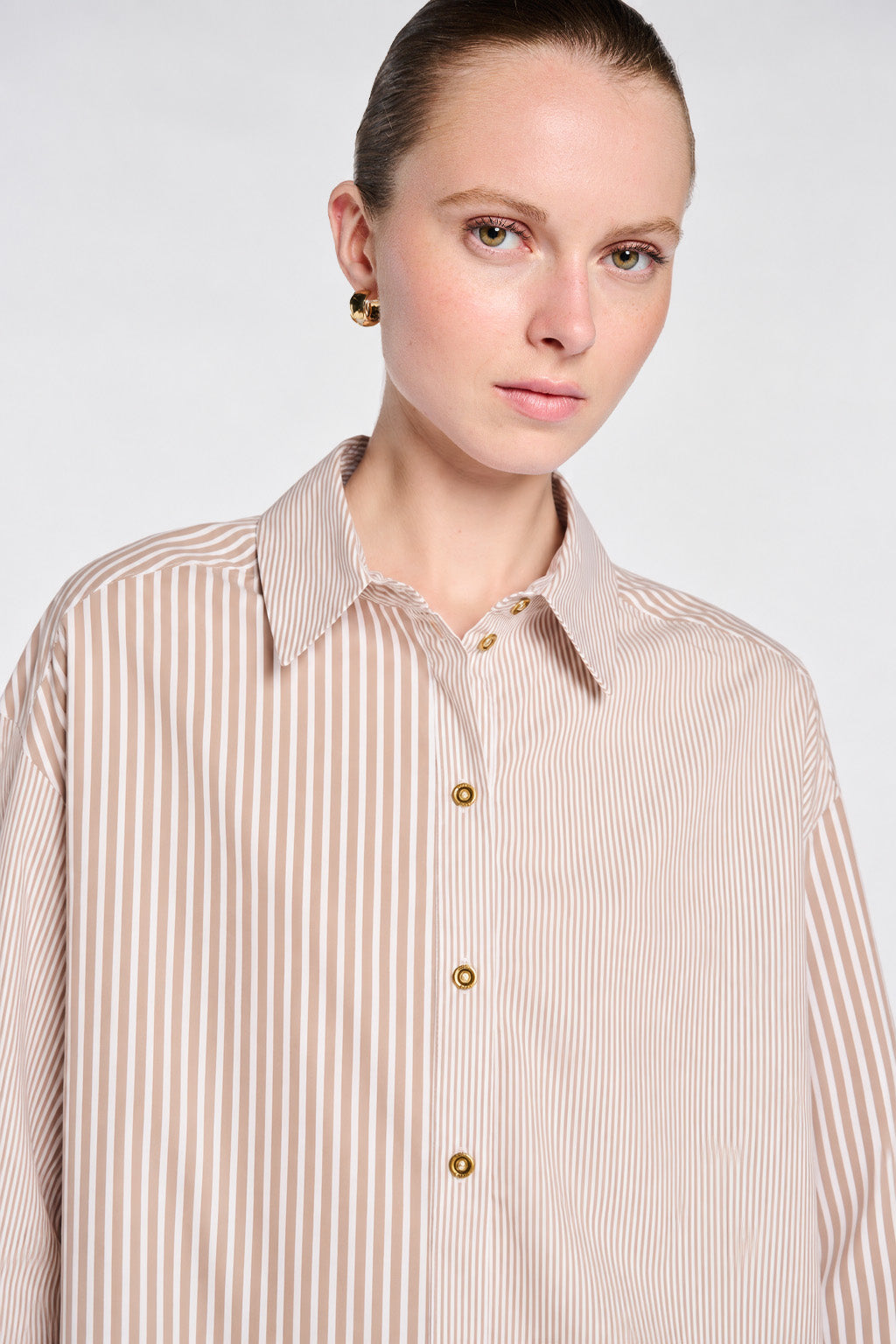 Chemise en popeline à rayures