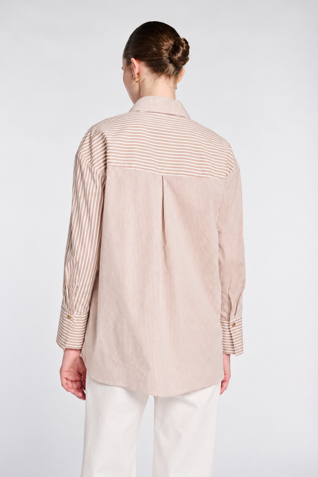 Chemise en popeline à rayures