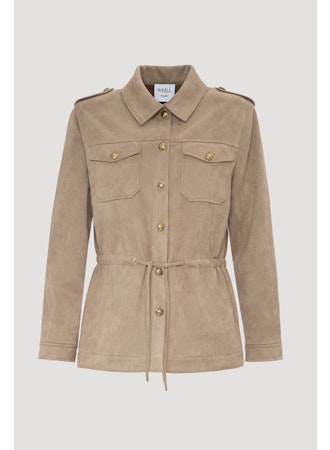 Faux suede safari shirt