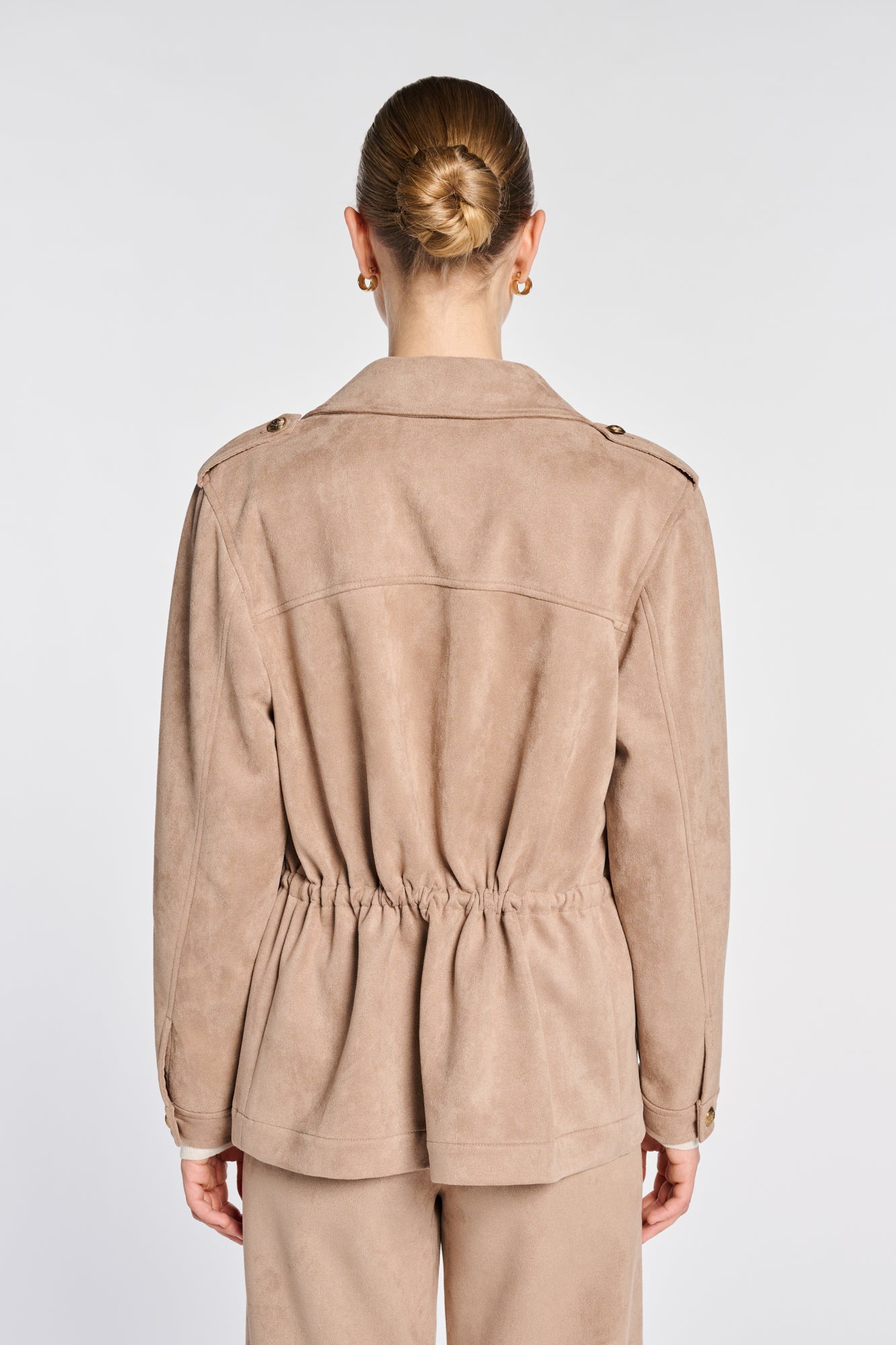 Faux suede safari shirt
