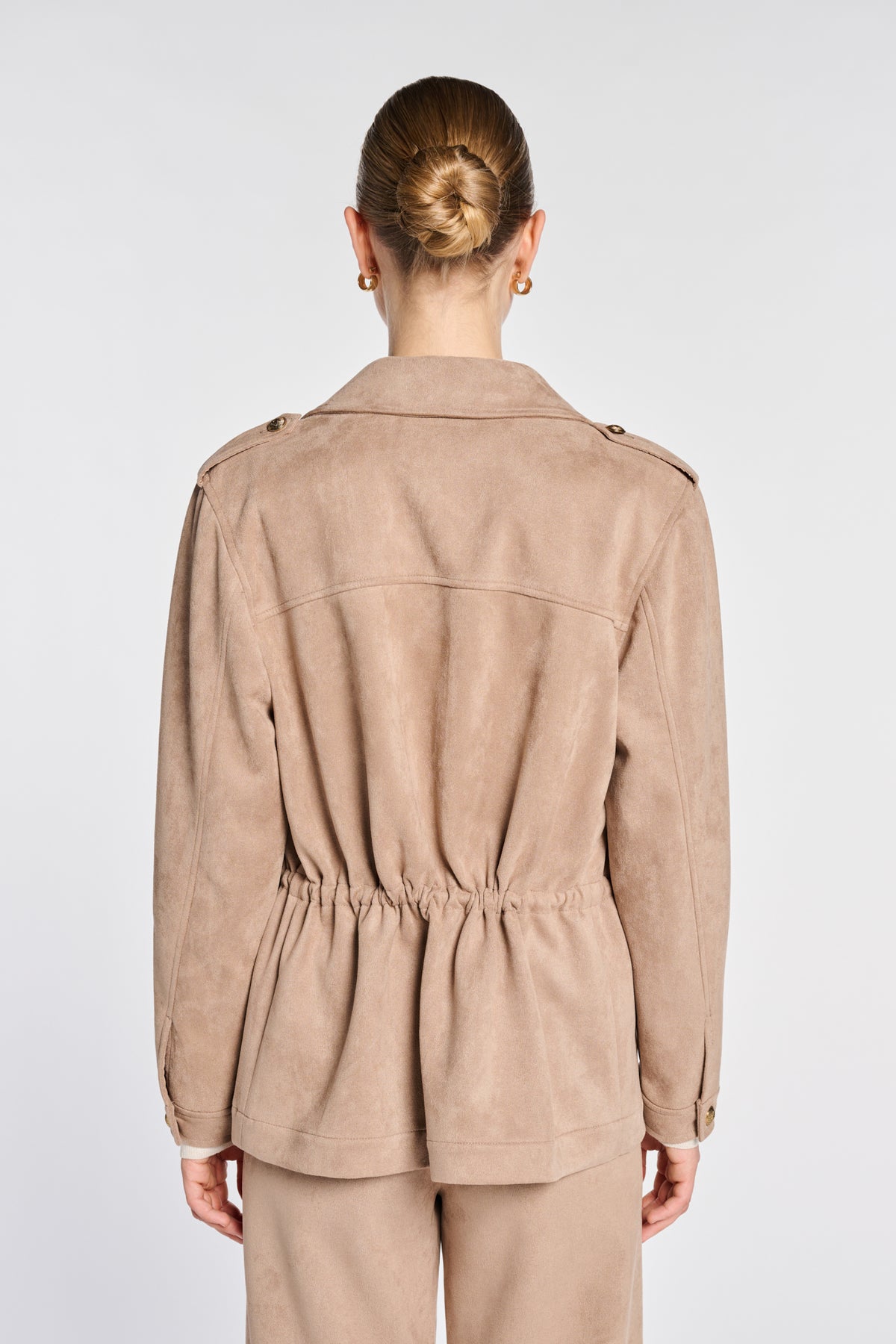 Faux suede safari shirt