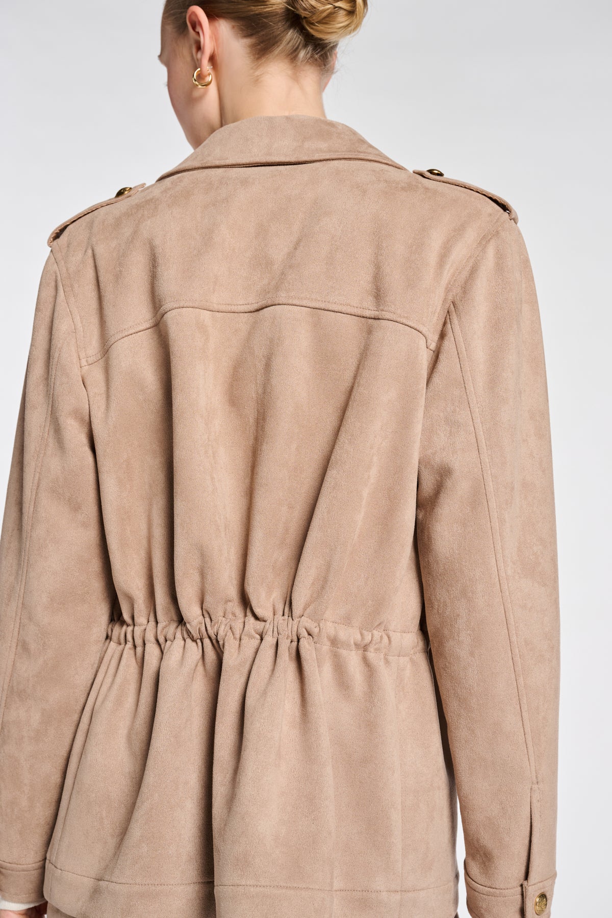Faux suede safari shirt