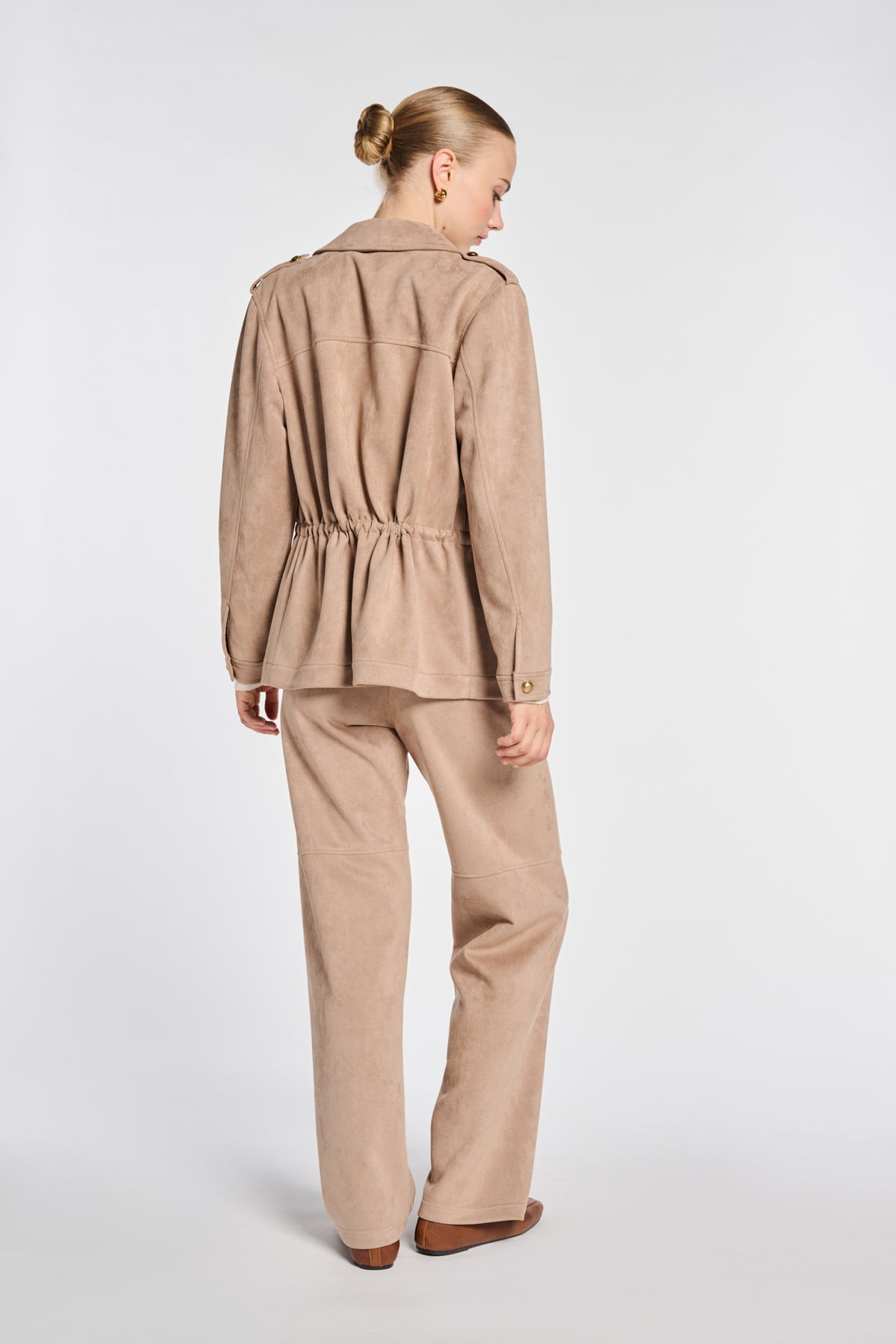 Faux suede safari shirt