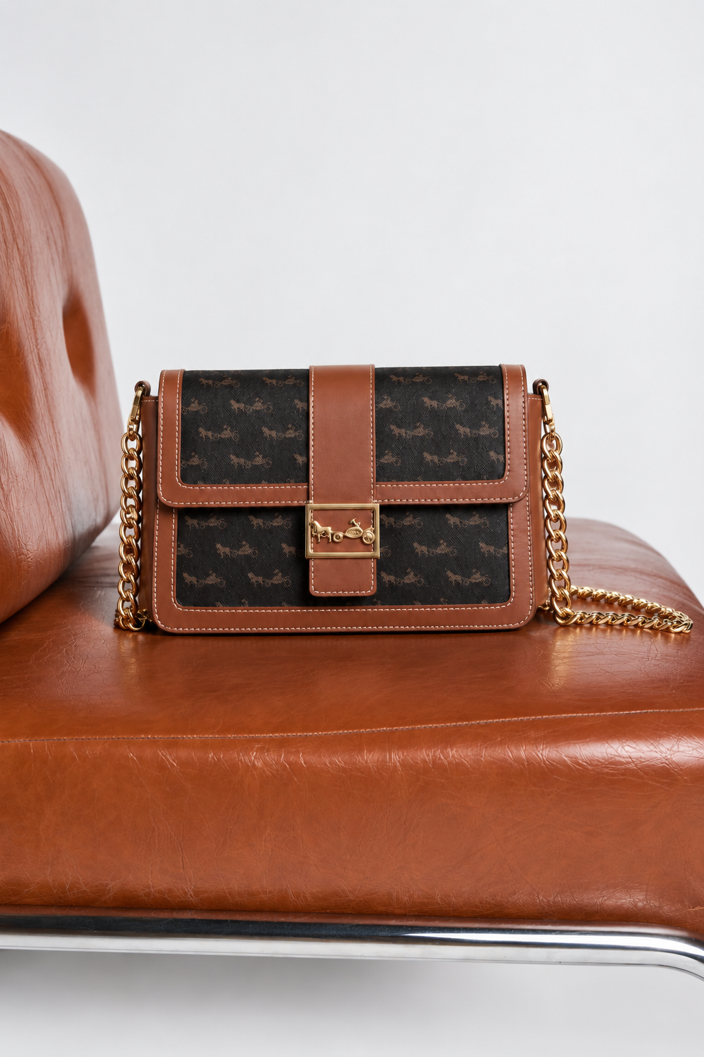 Mac Mahon bag in leather and canvas