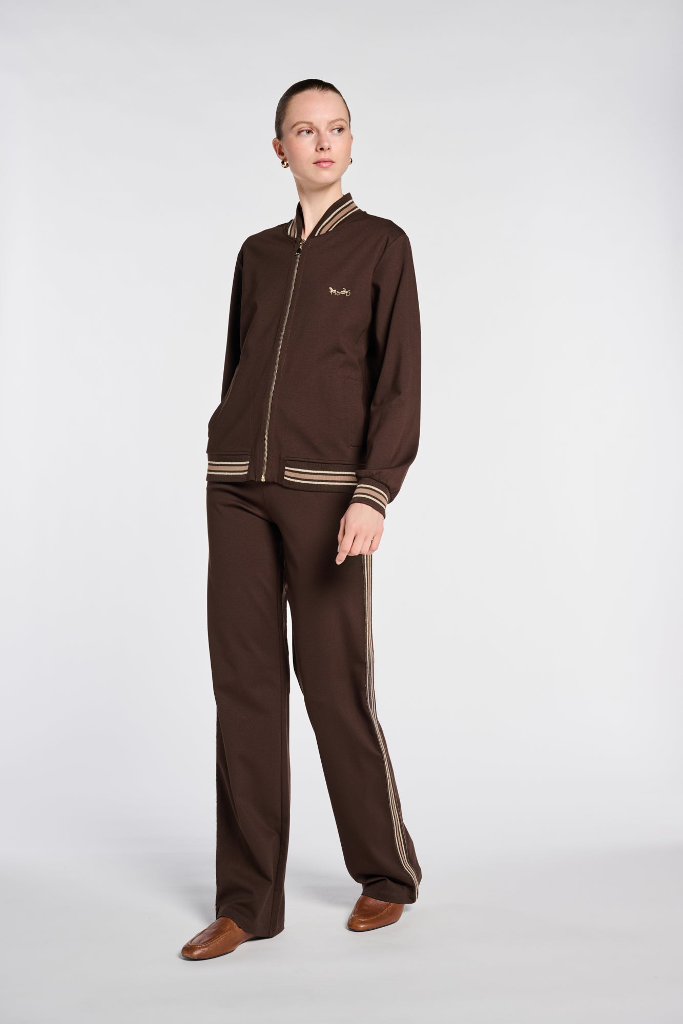 Sweat-shirt zippé en jersey milano