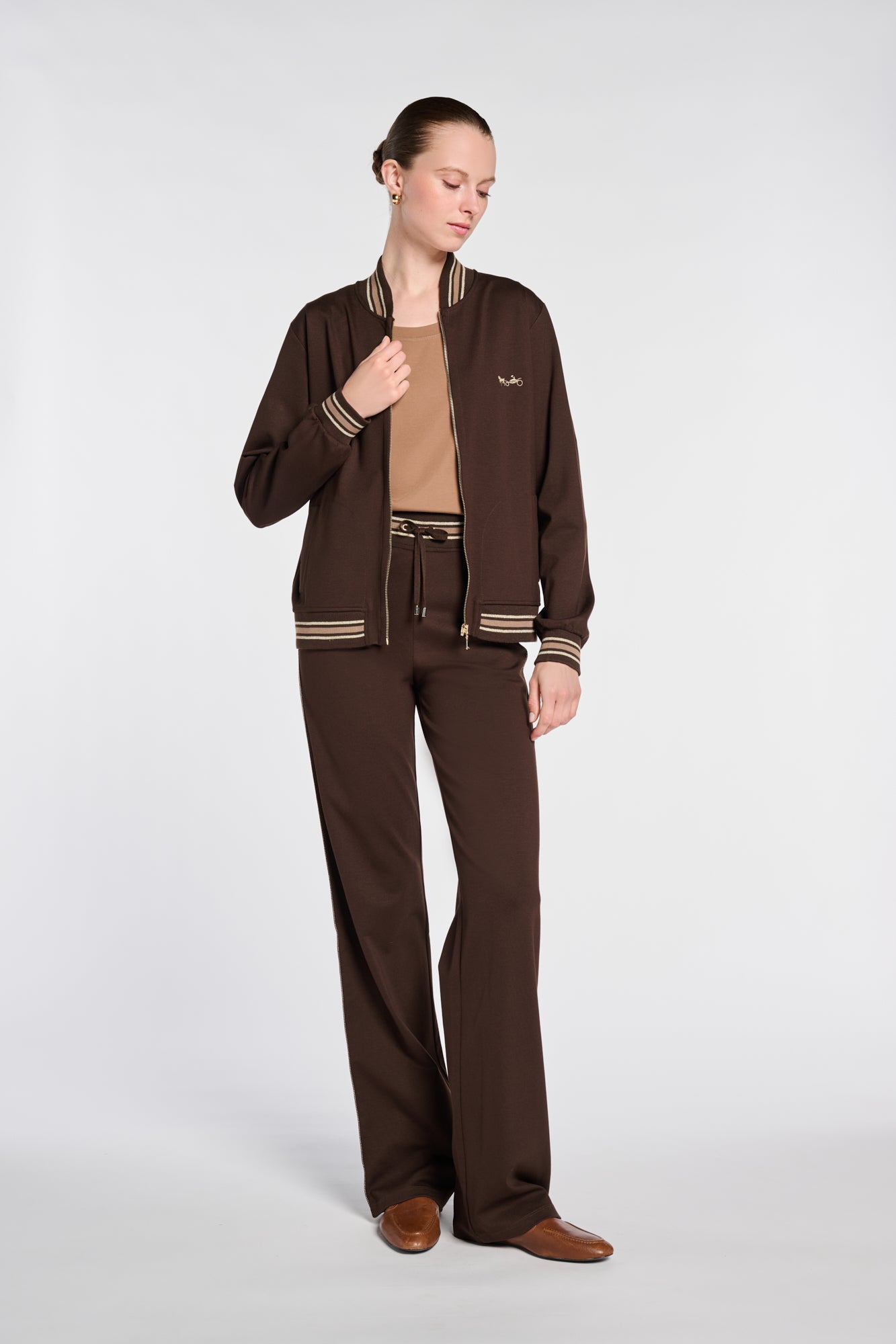 Milano jersey zip-up sweatshirt