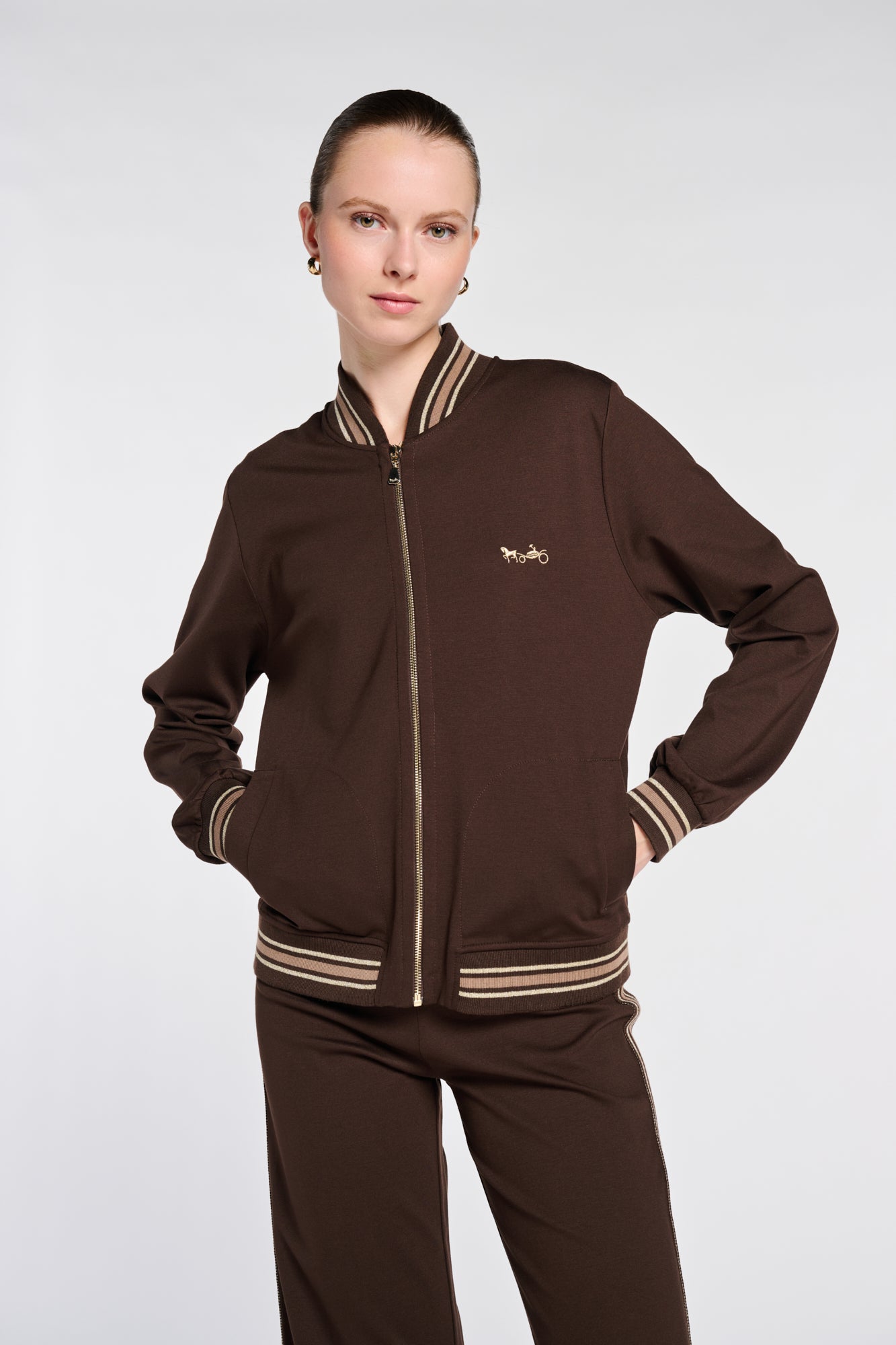 Milano jersey zip-up sweatshirt