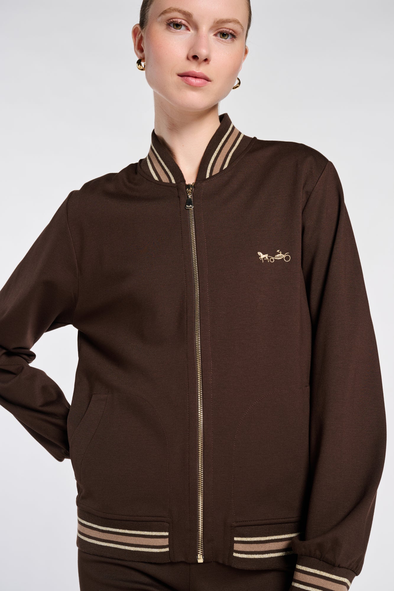 Milano jersey zip-up sweatshirt