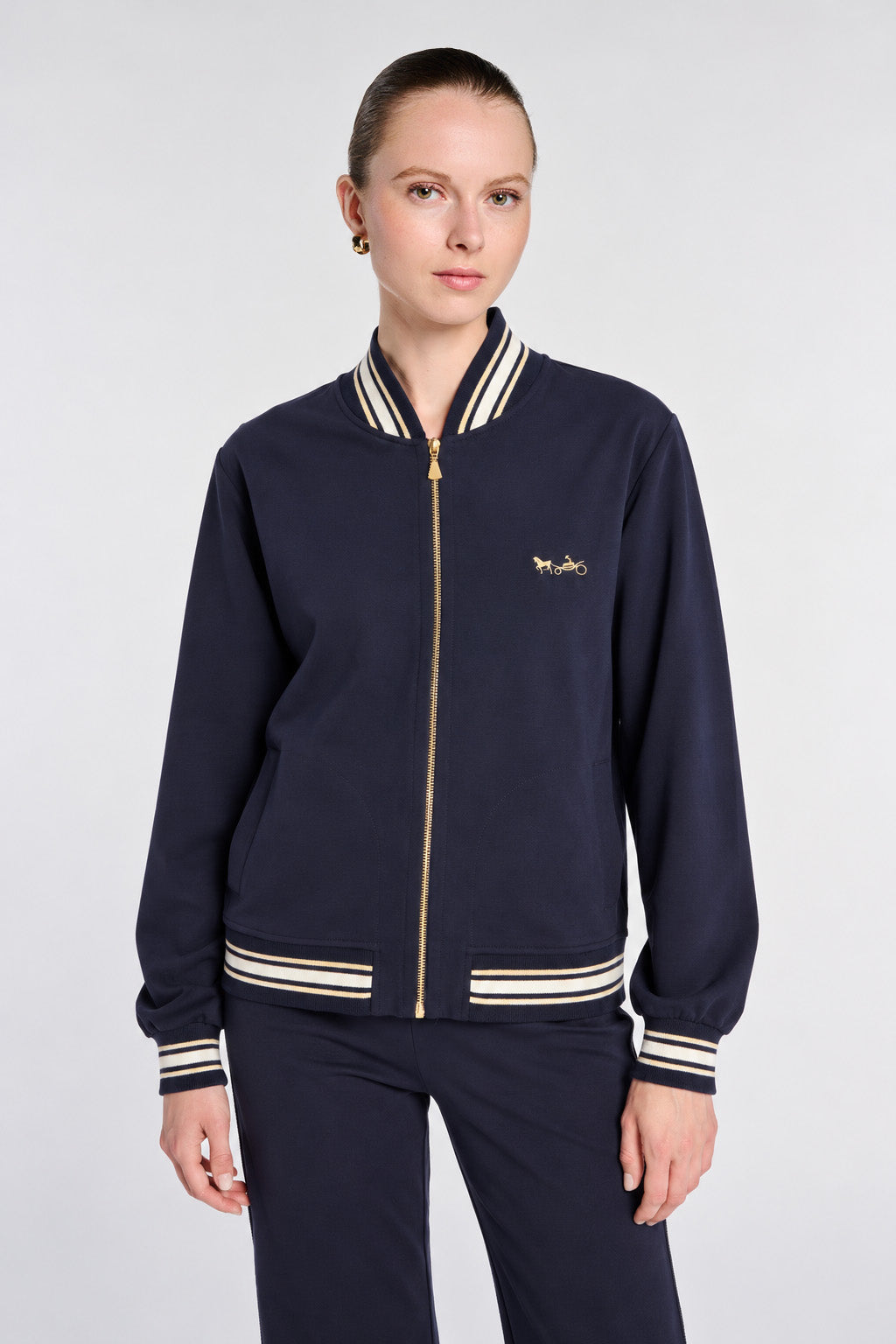 Sweat-shirt zippé en jersey milano