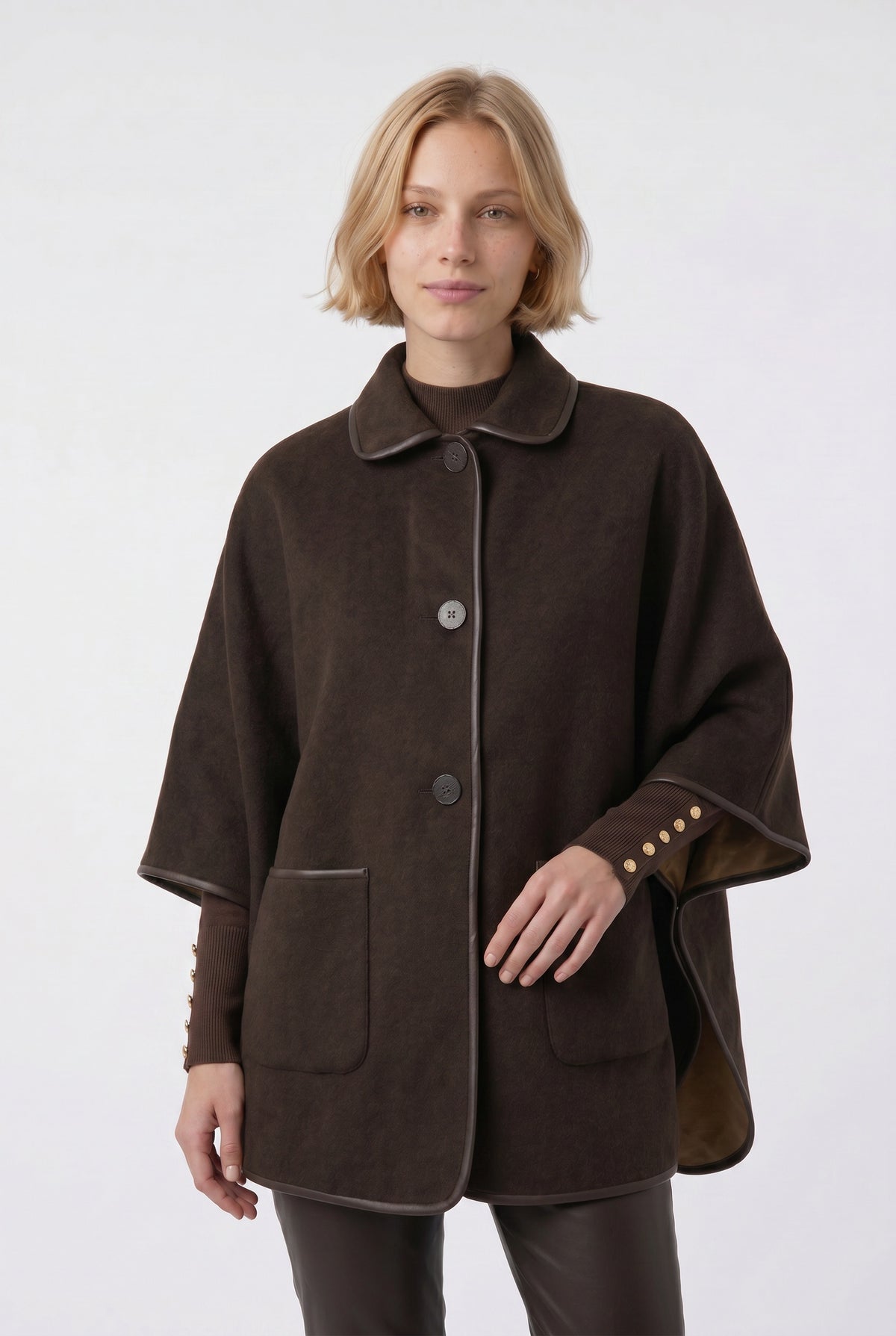 Cape en laine double face