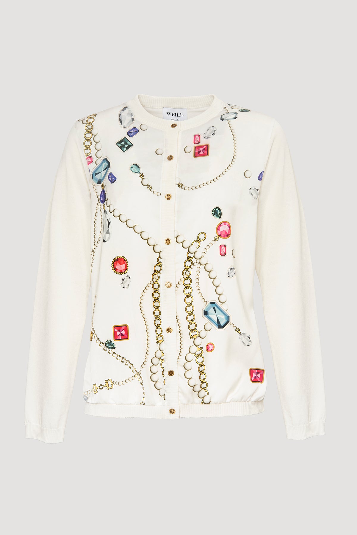 Cardigan imprimé bimatière