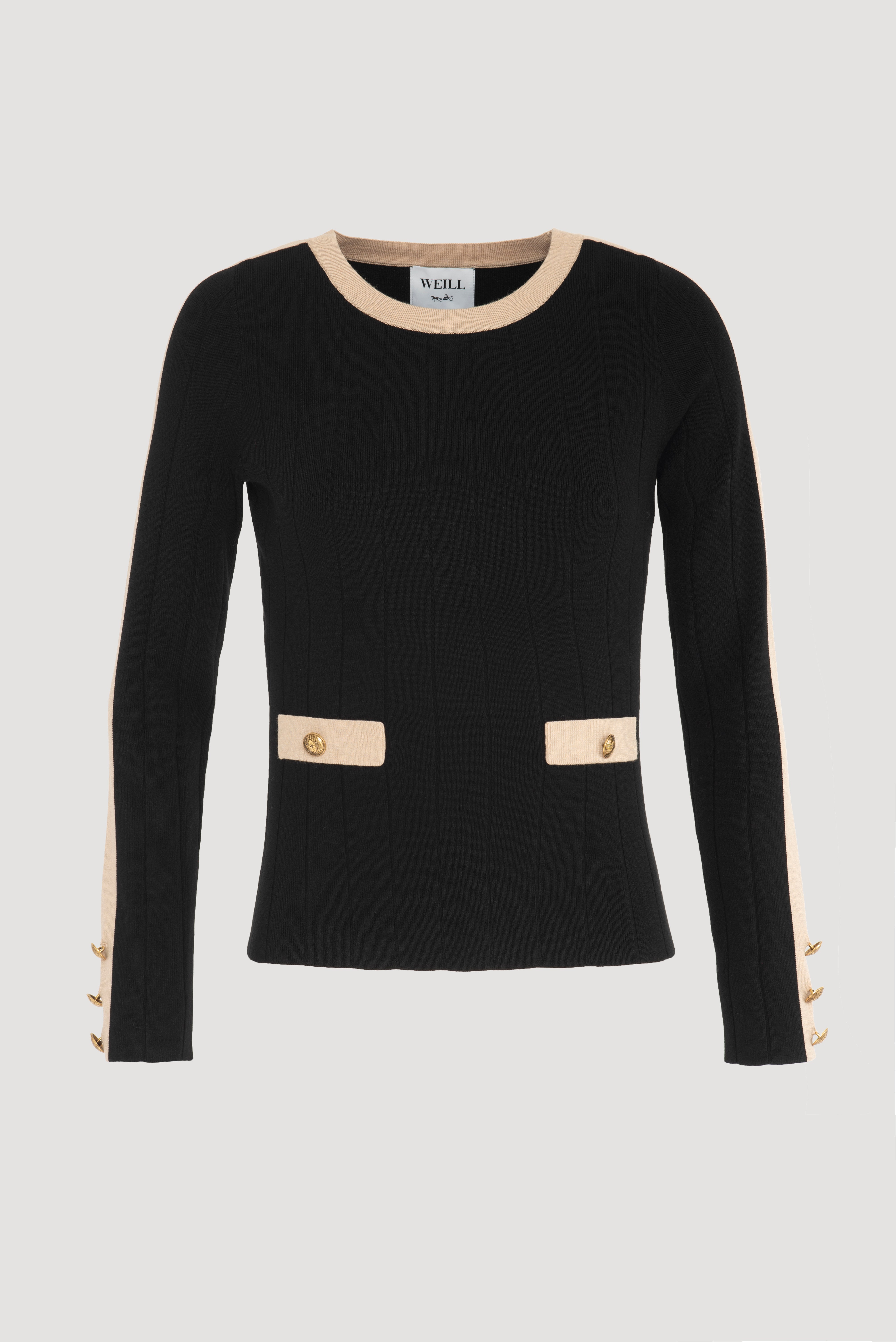 Two-tone contrast sweater