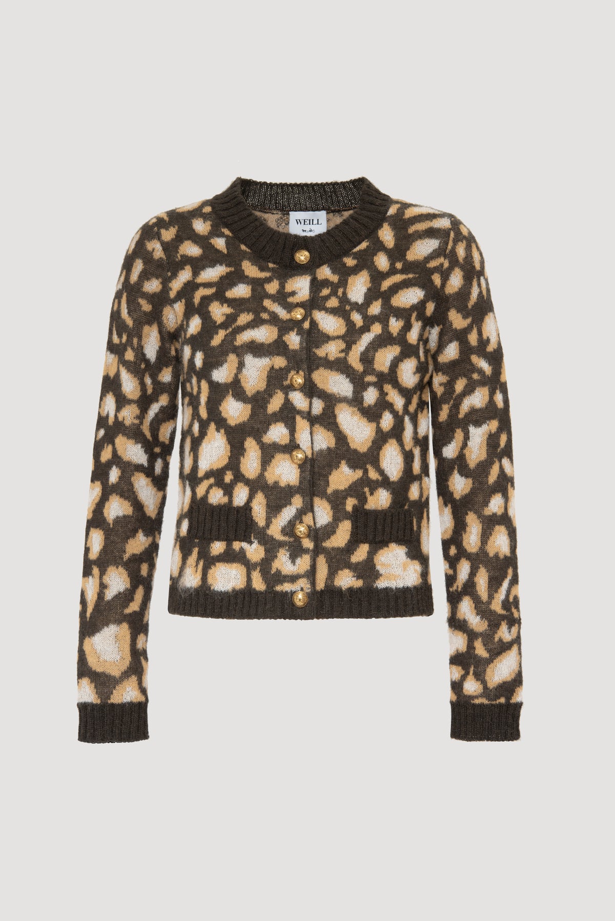 Animal-print cardigan
