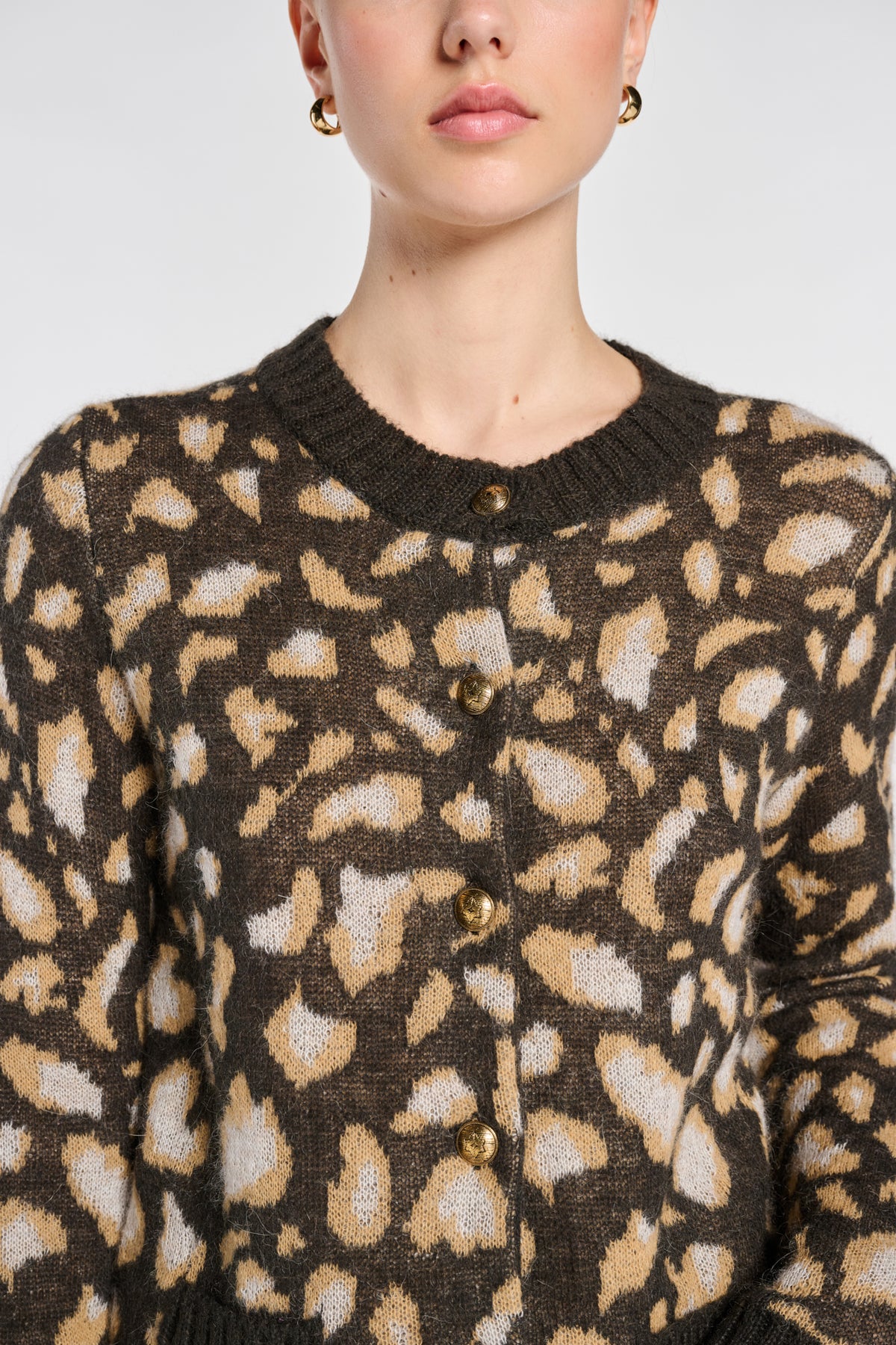 Animal-print cardigan