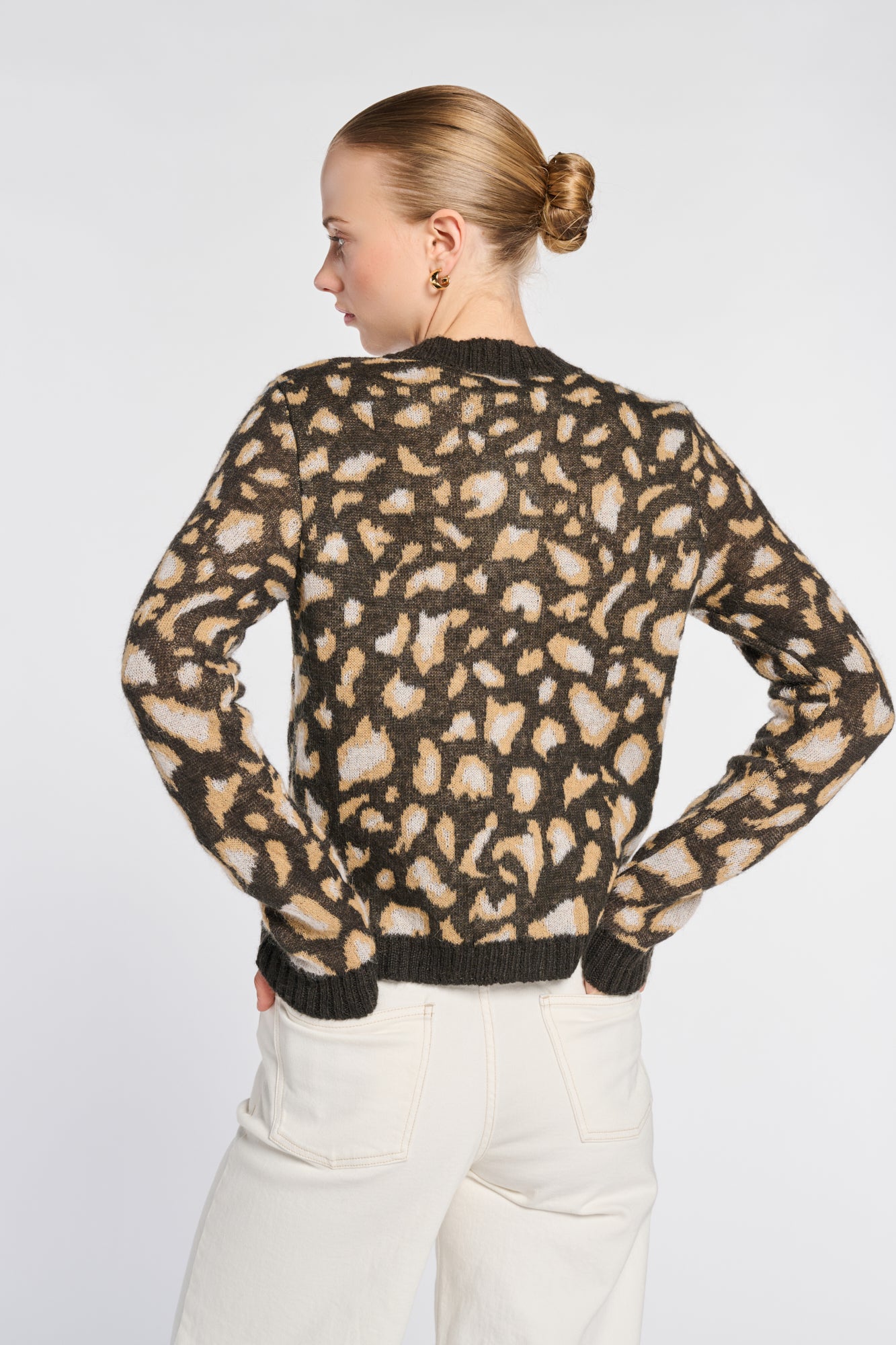 Animal-print cardigan