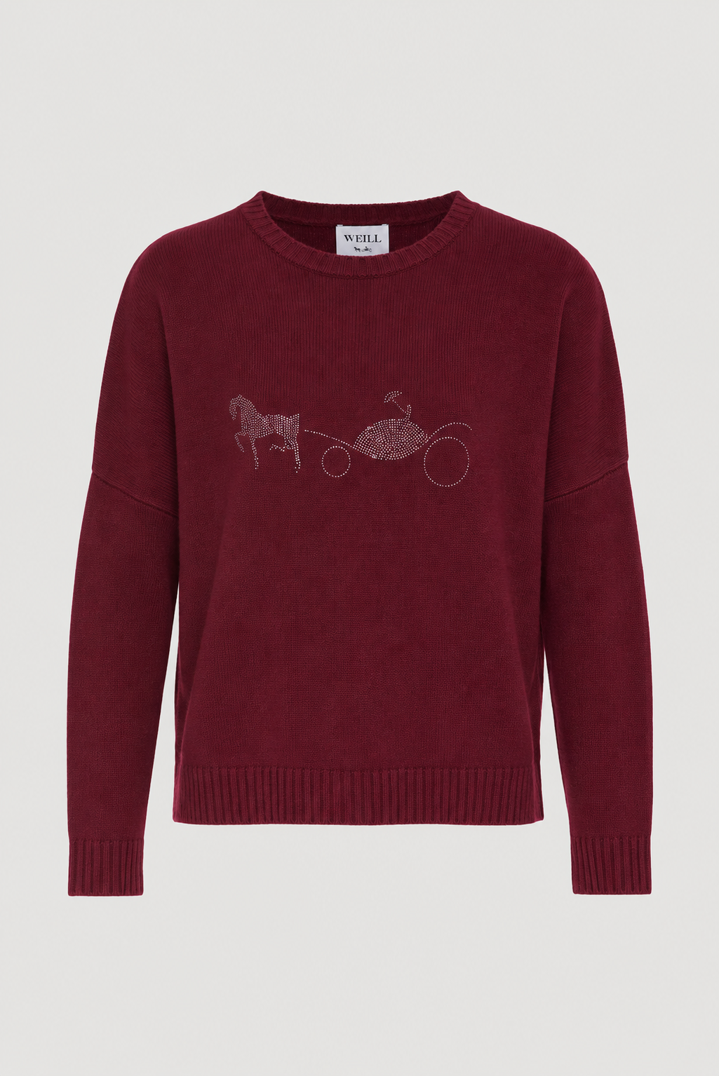 Pull logo en cachemire mélangé