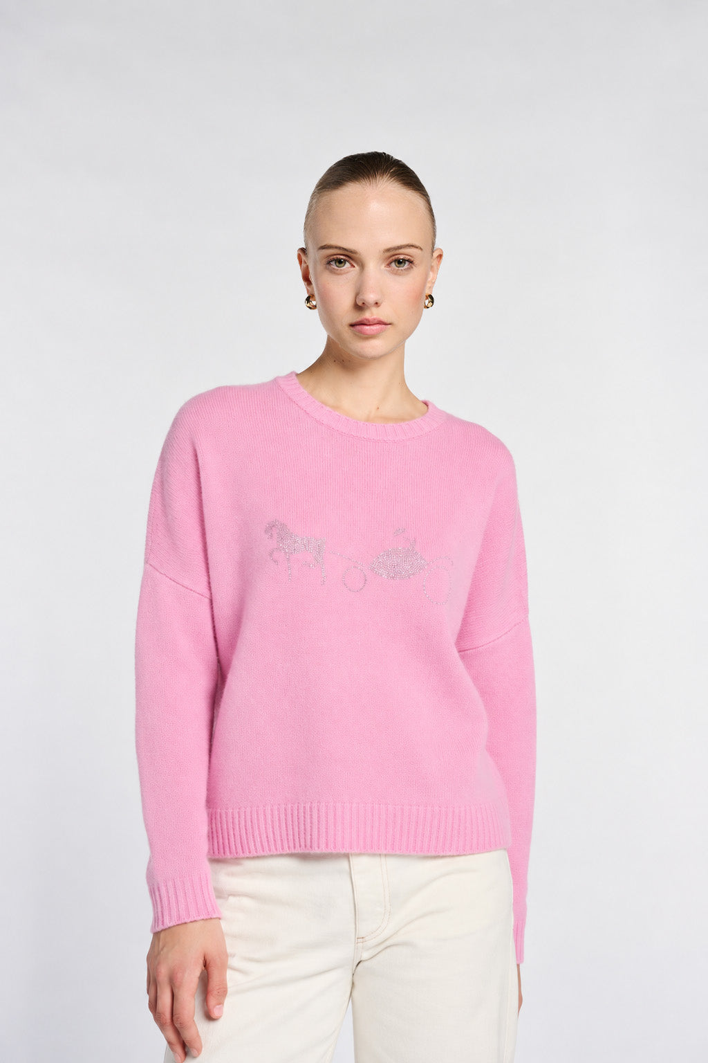 Pull logo en cachemire mélangé