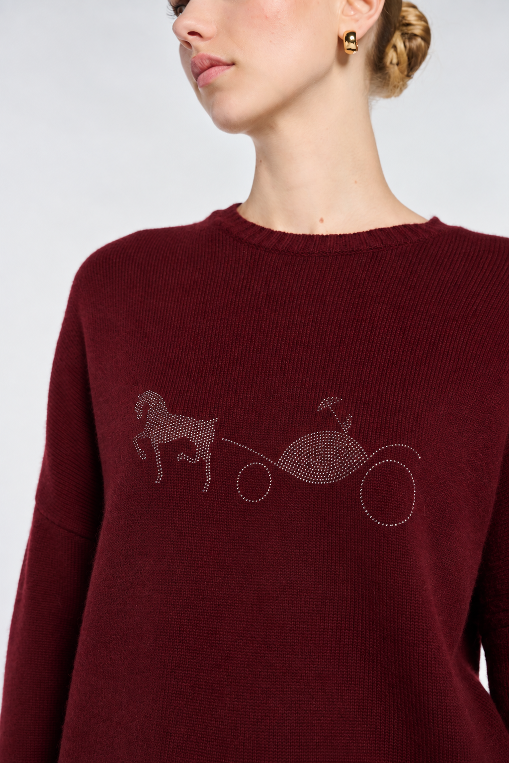 Pull logo en cachemire mélangé