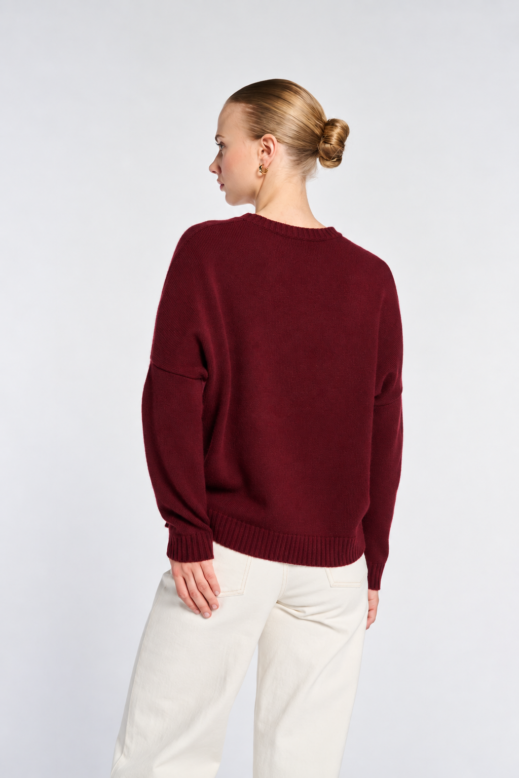 Pull logo en cachemire mélangé