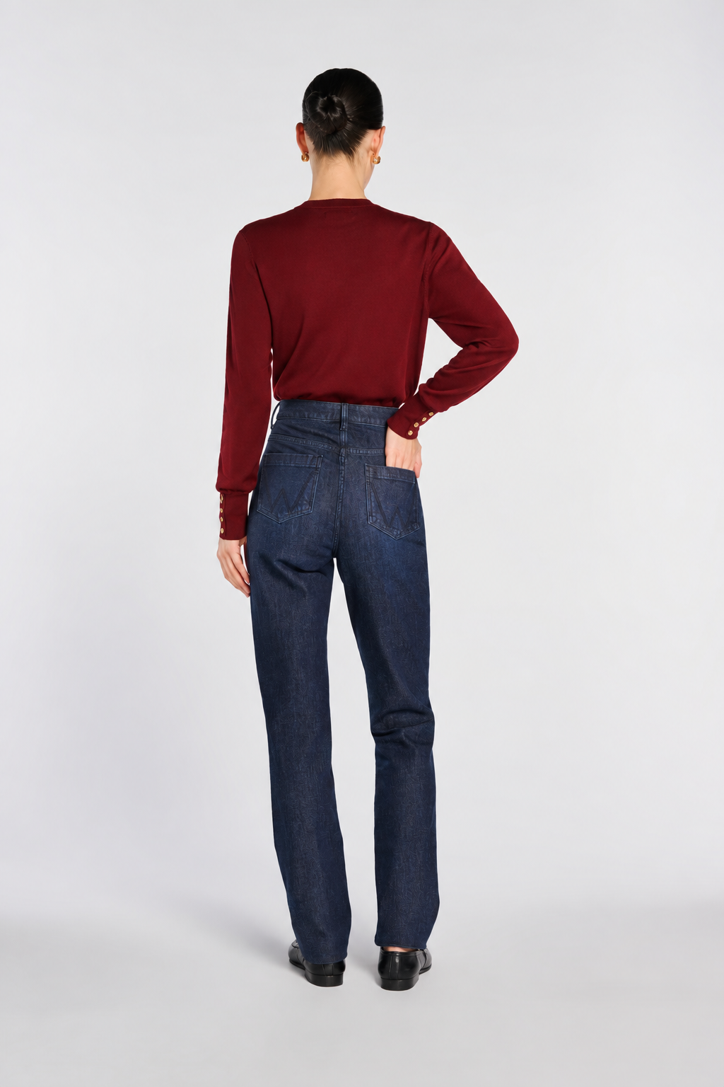Pull col rond en soie et cachemire