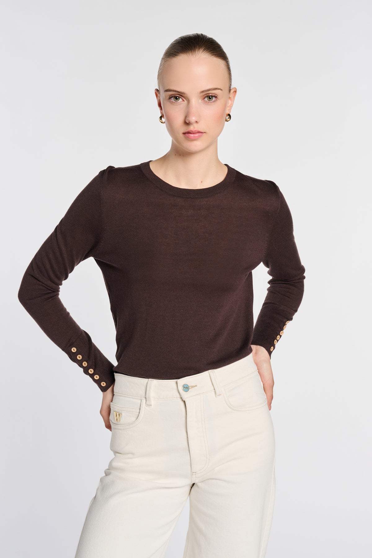 Silk and cashmere crew-neck sweater