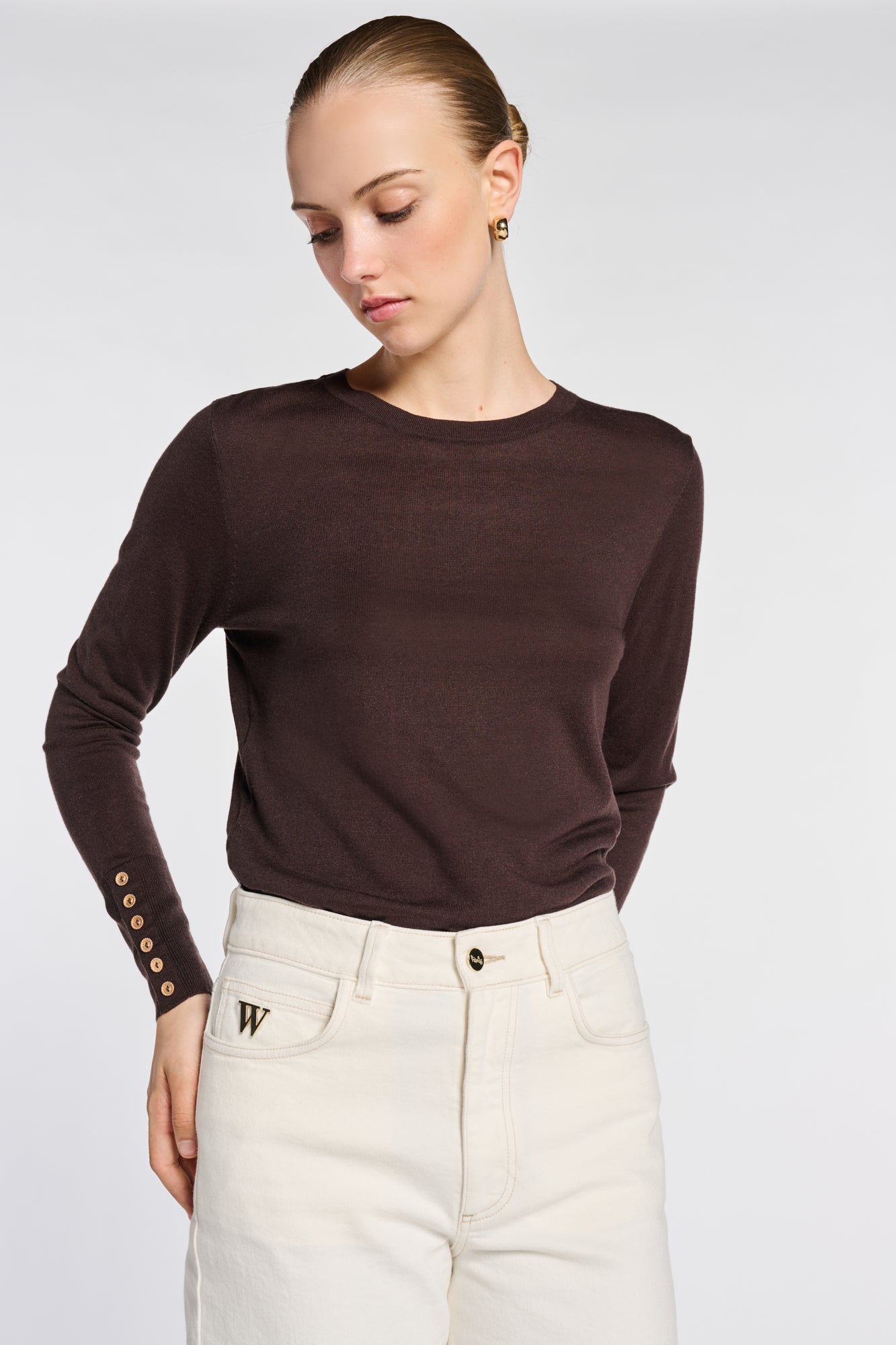 Silk and cashmere crew-neck sweater